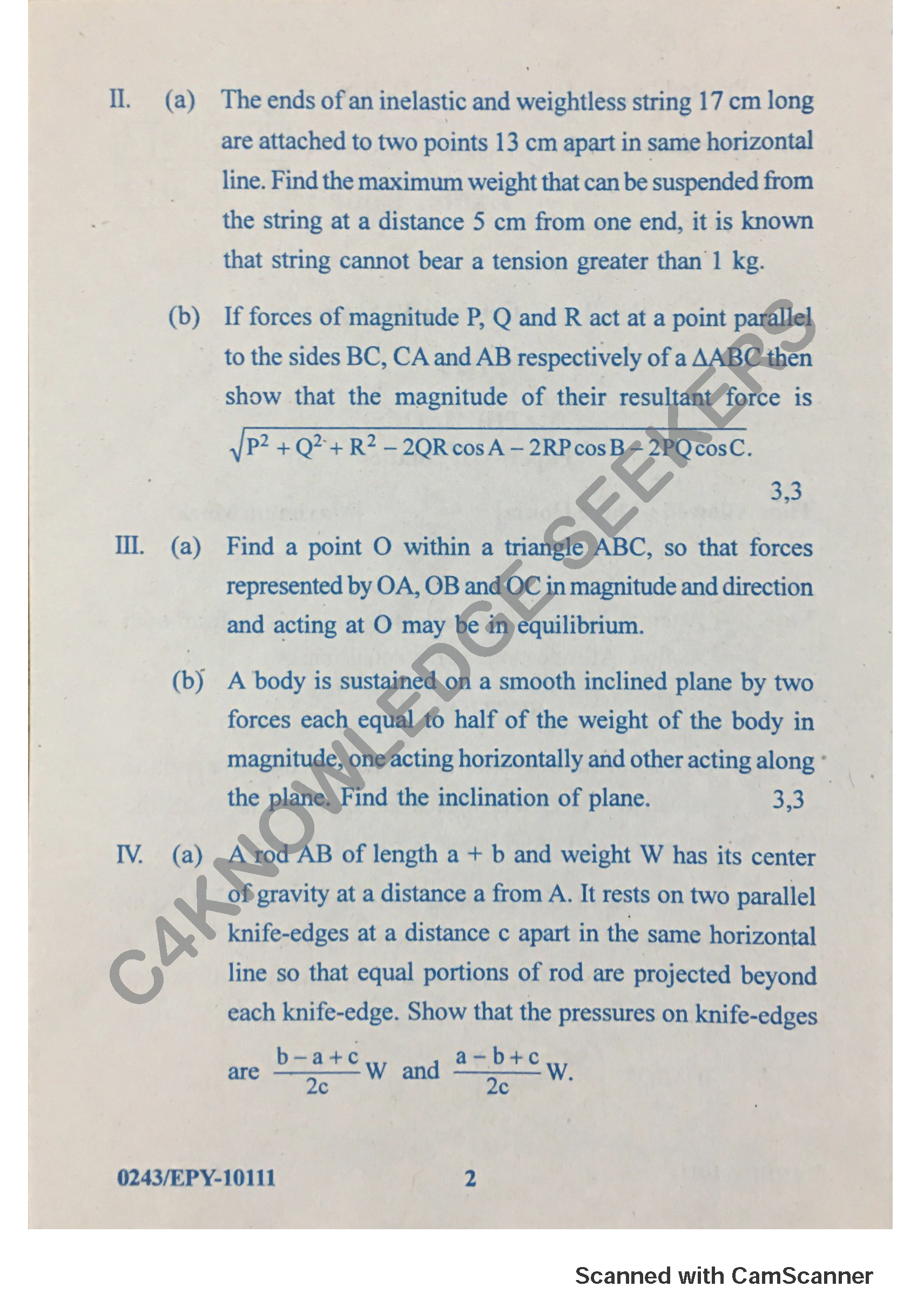 Question Paper 2018