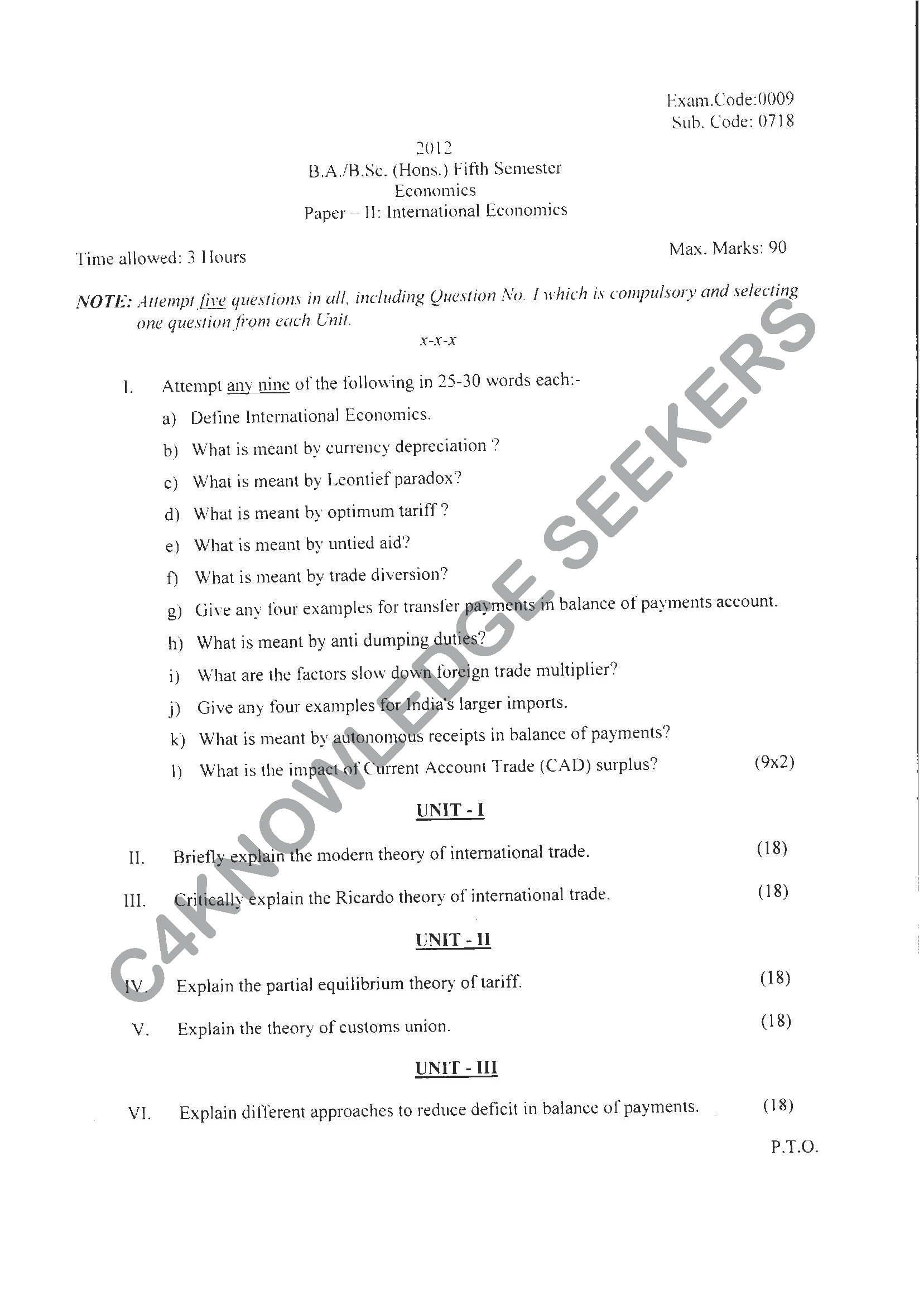 Question Paper 2021