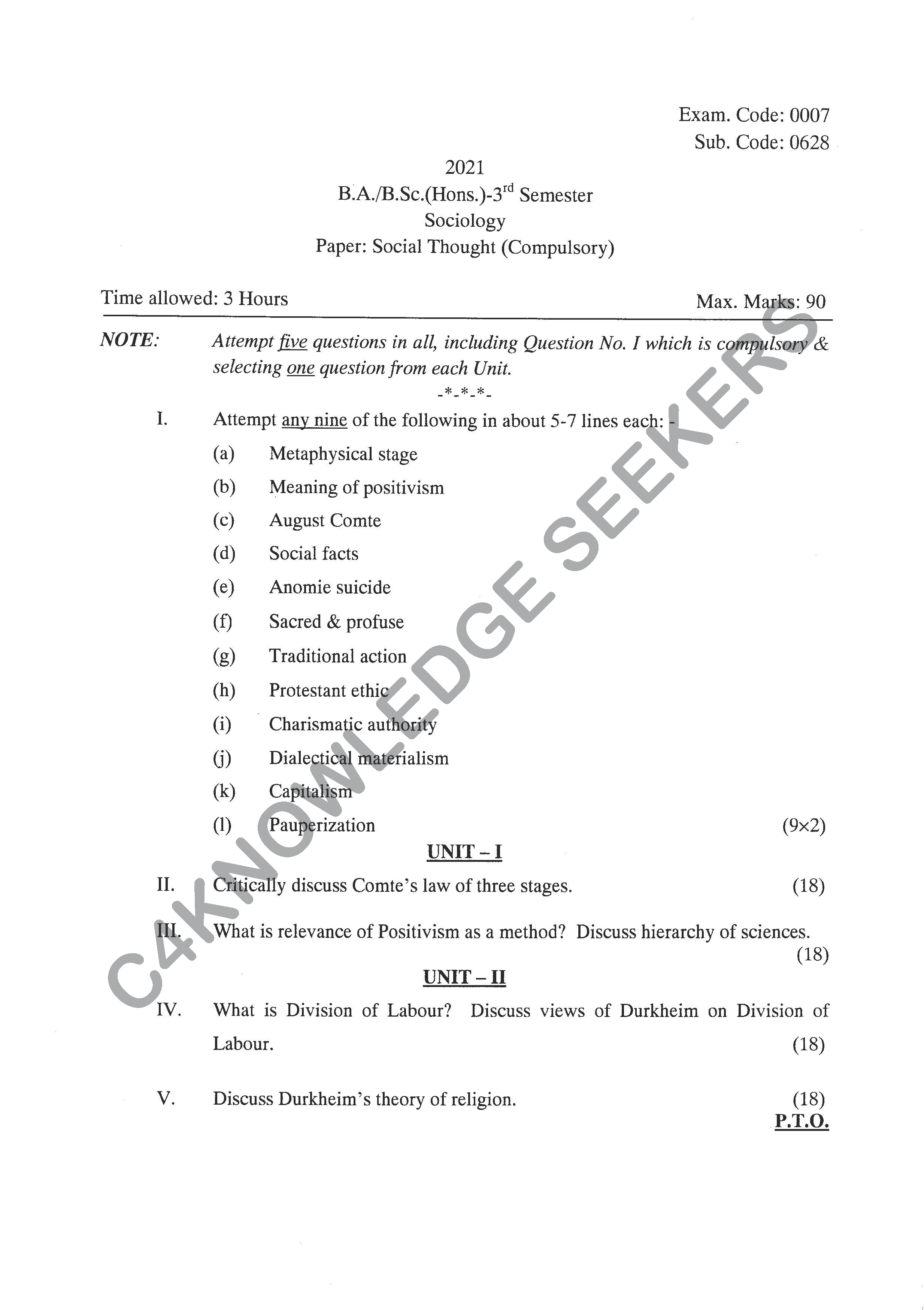 Question Paper 2020