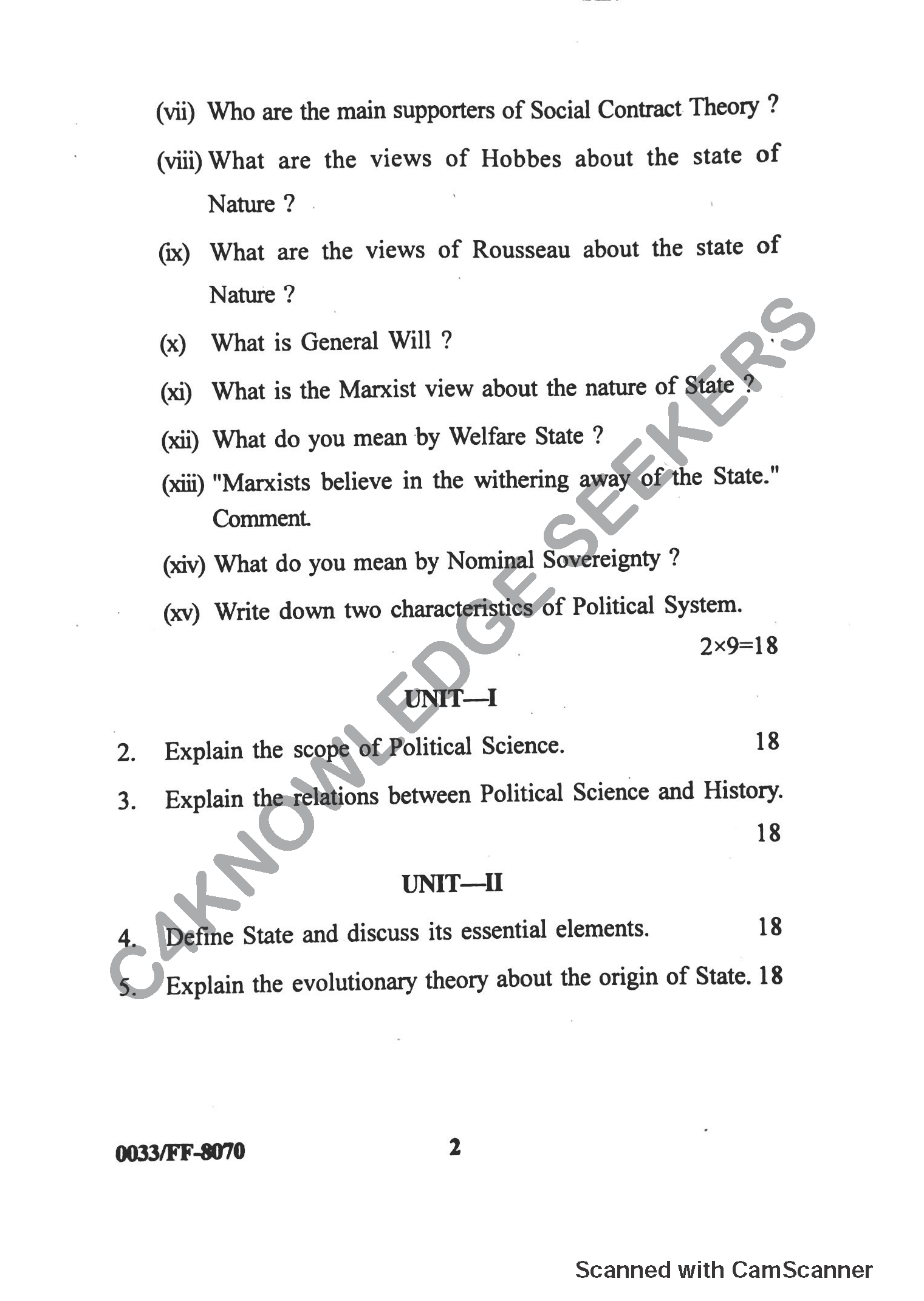 Question Paper 2019