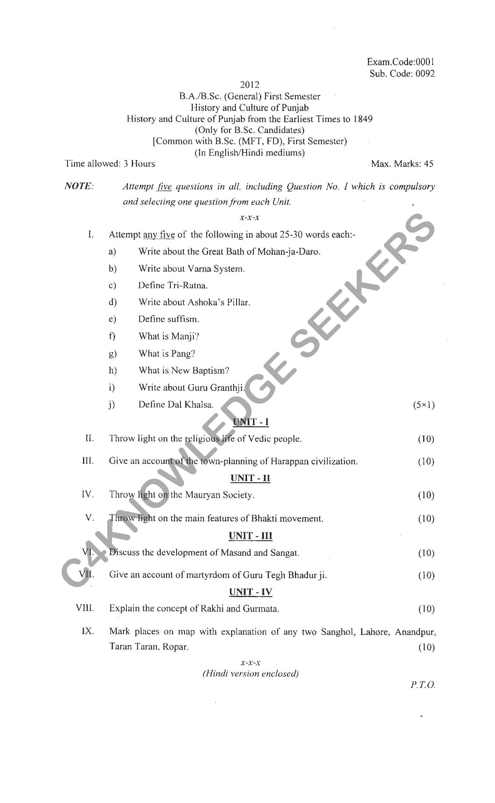Question Paper 2021