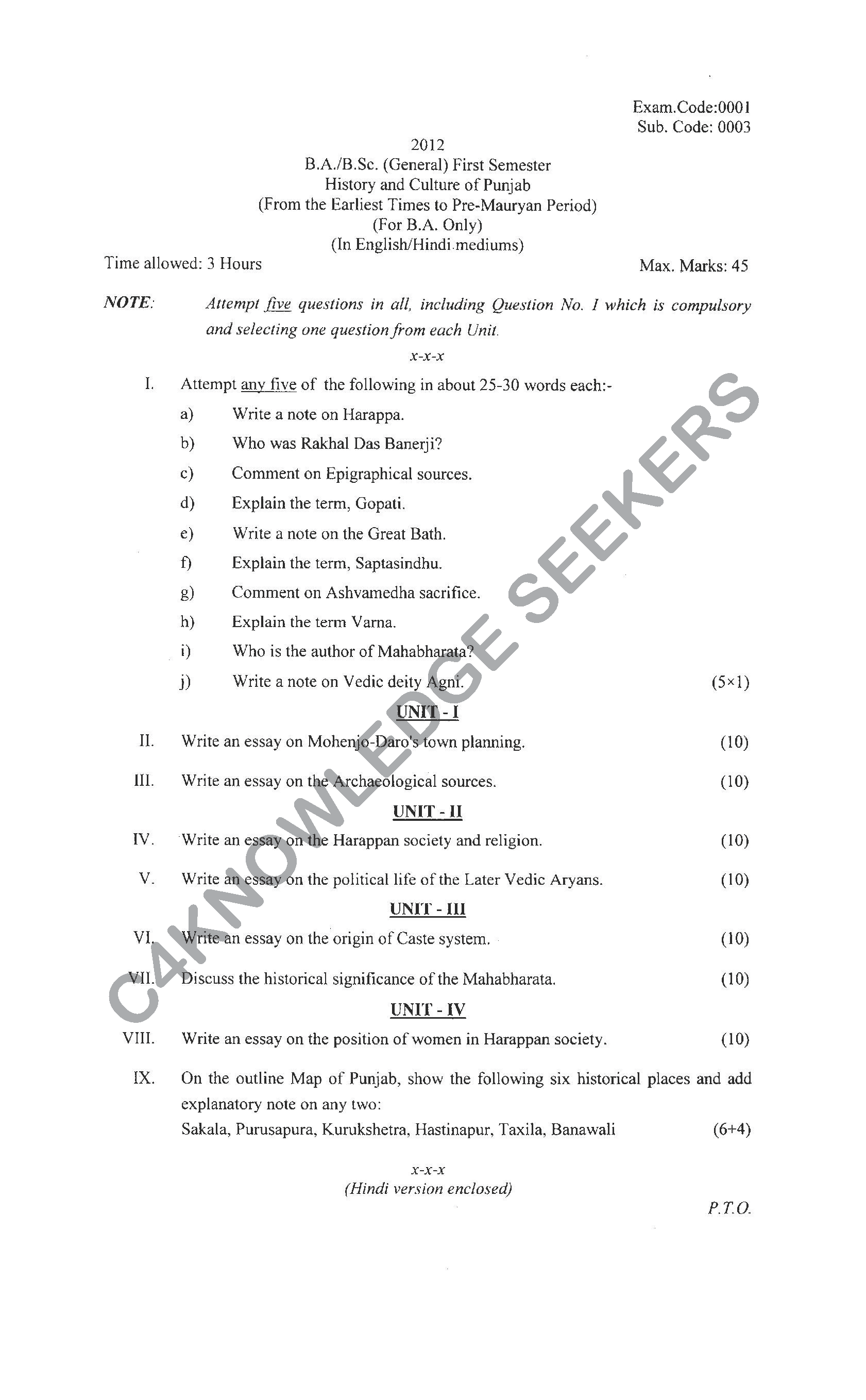 Question Paper 2021
