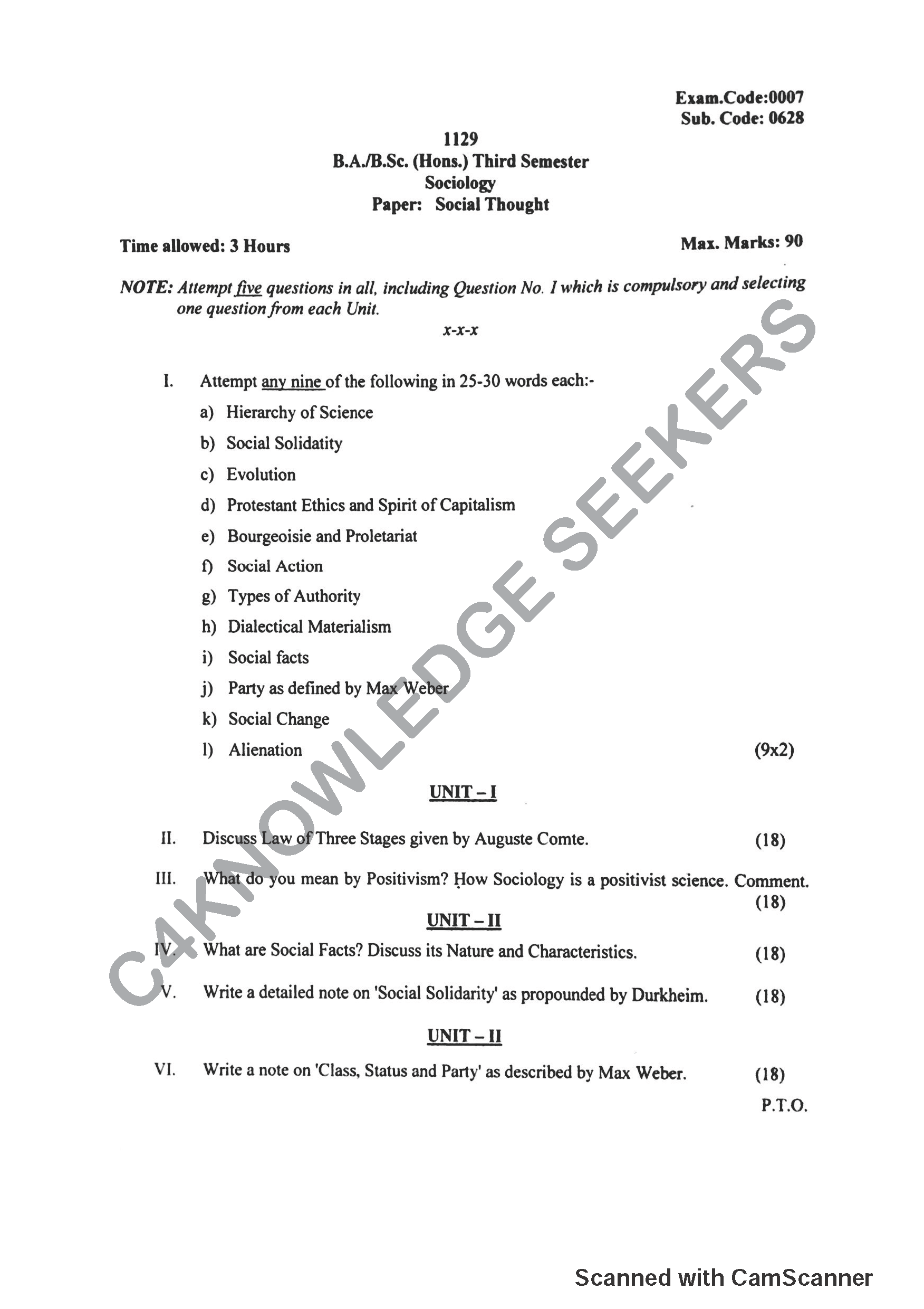 Question Paper 2019