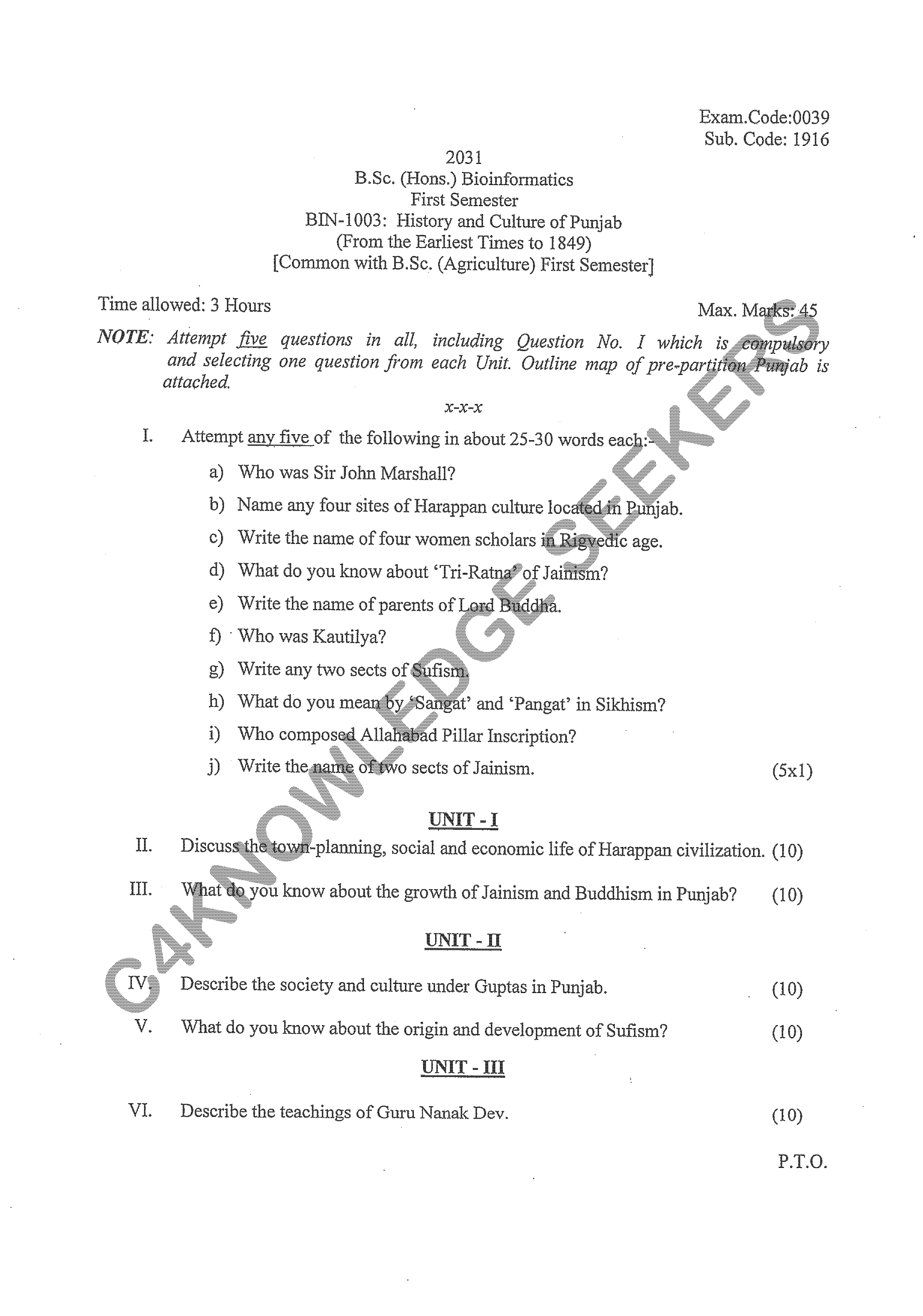 Question Paper 2020