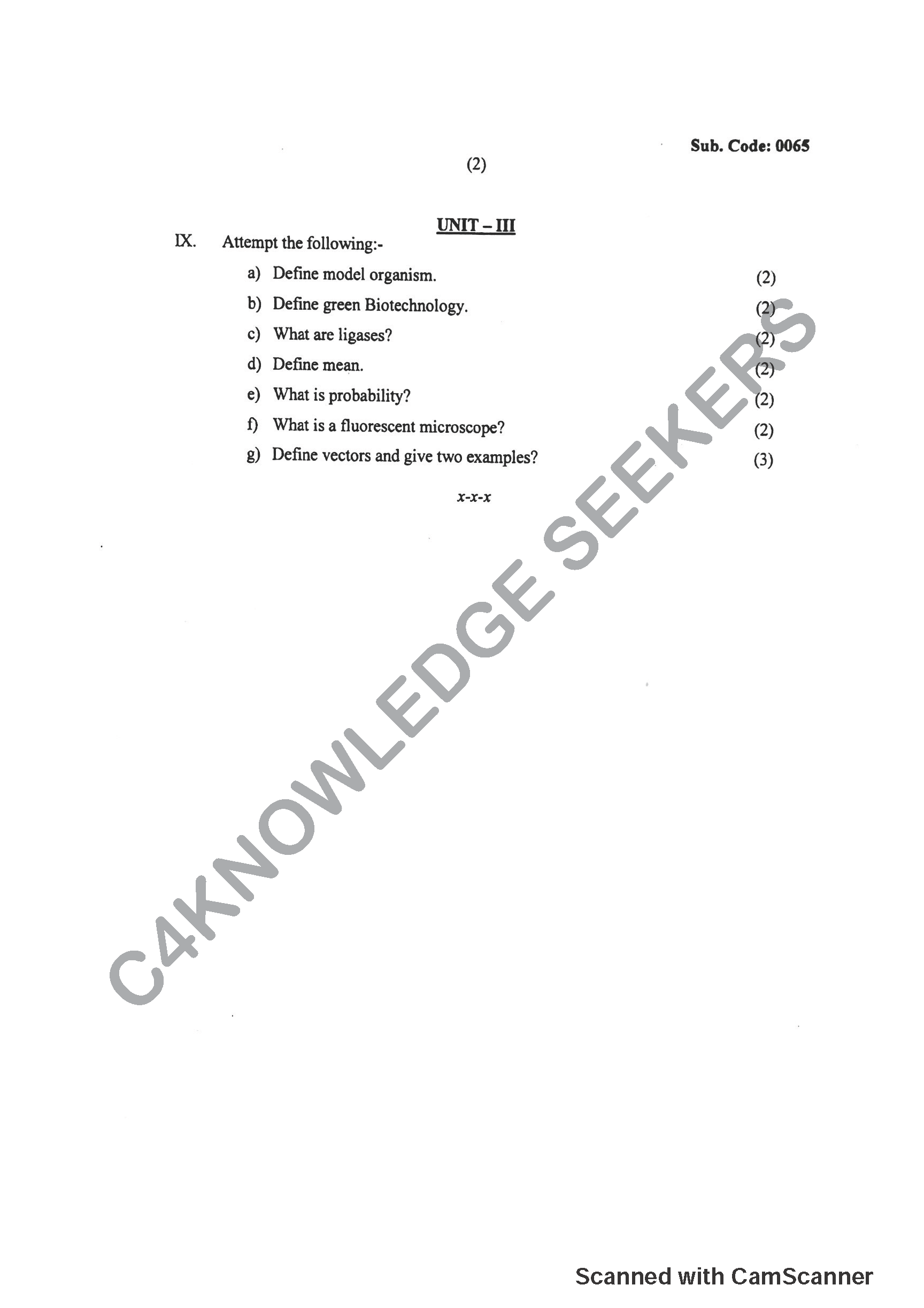 Question Paper 2019