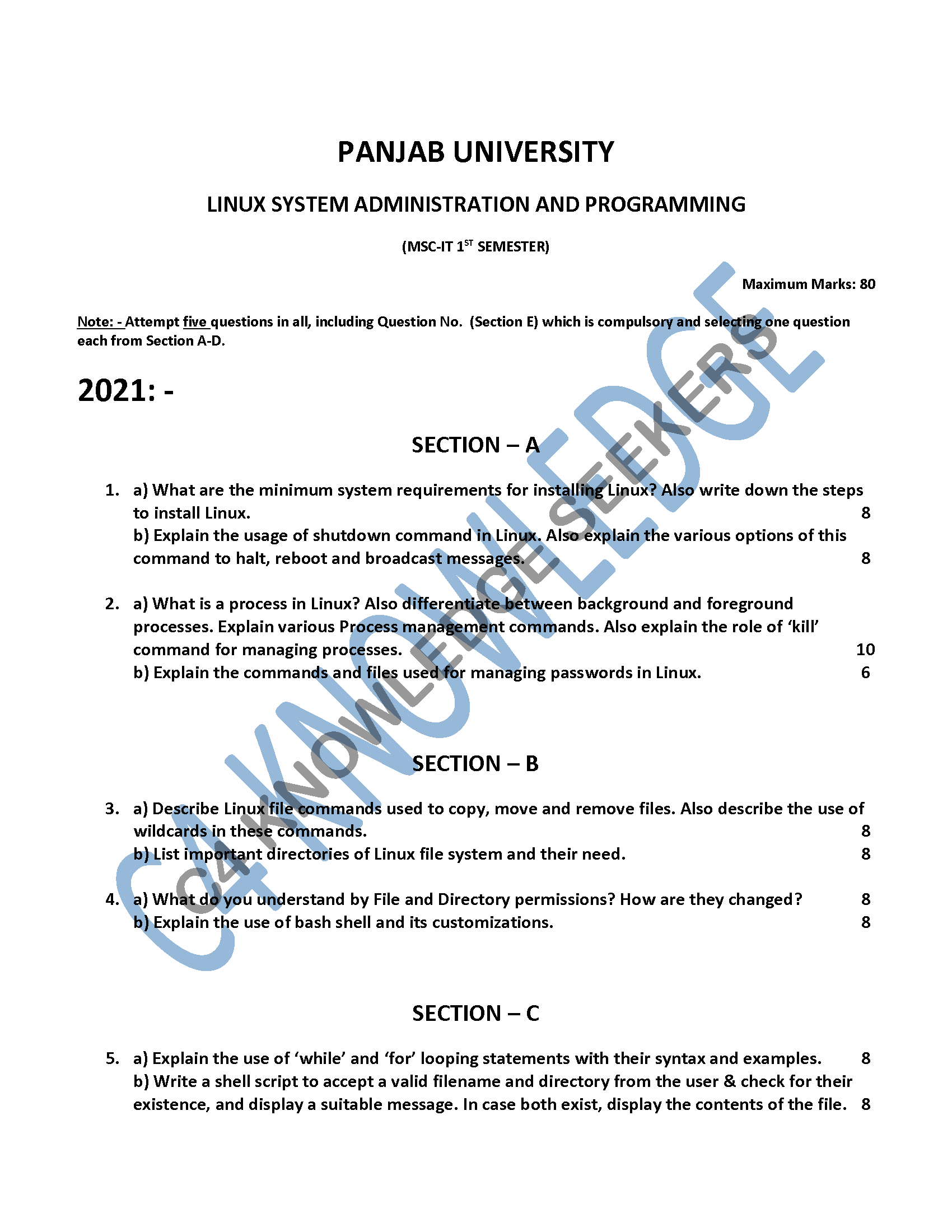 Question Paper 2020