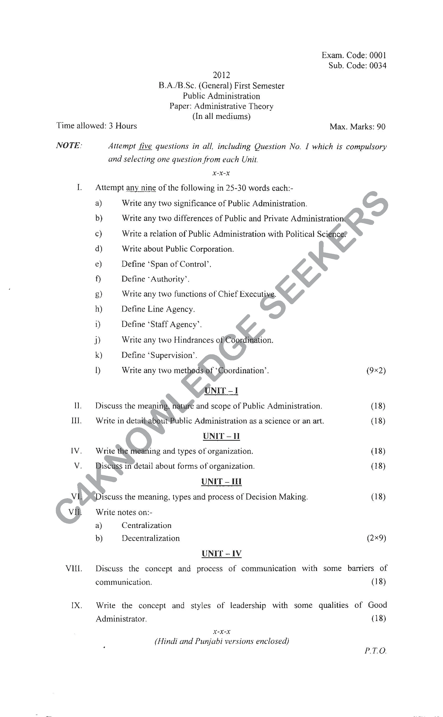 Question Paper 2021