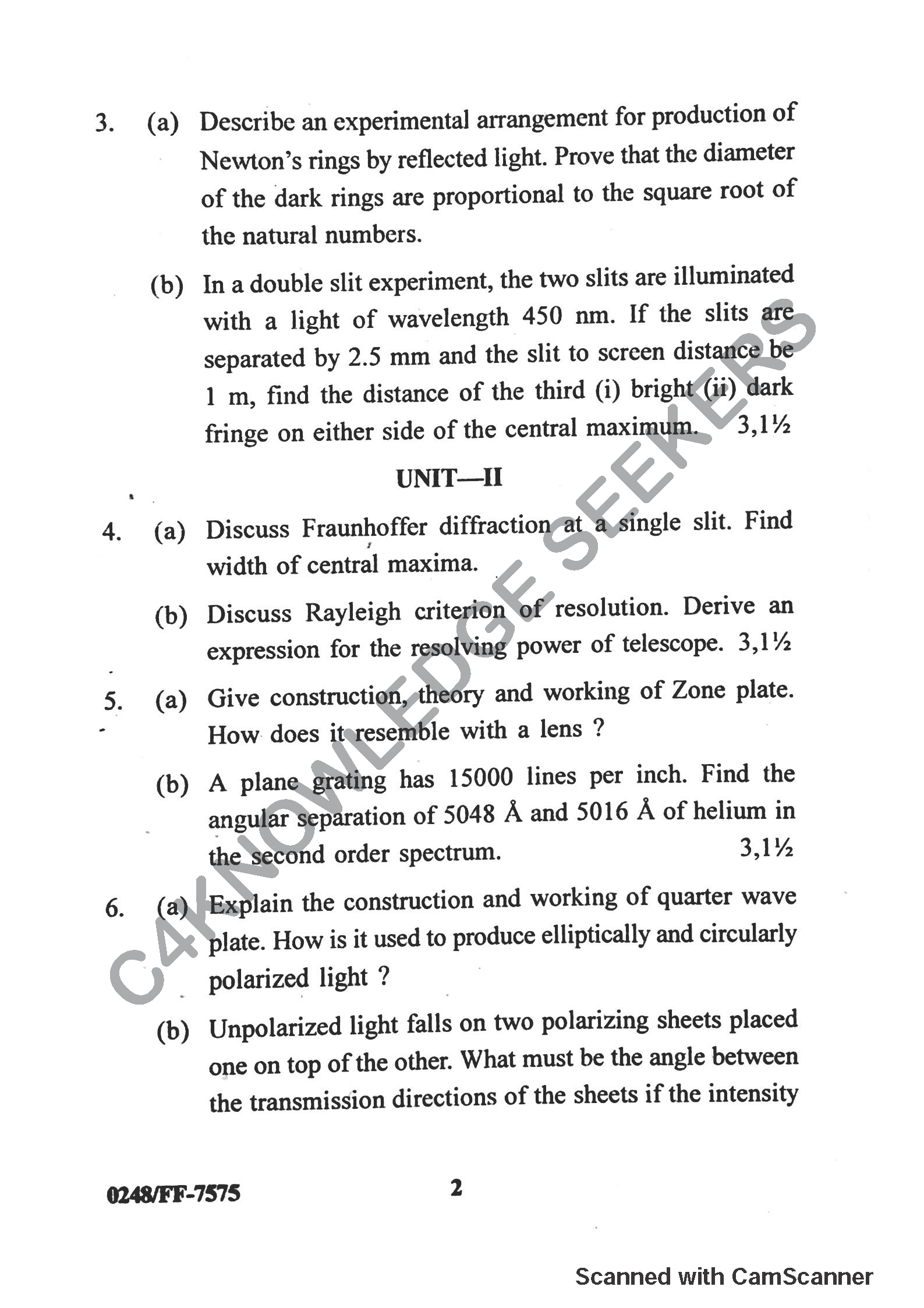 Question Paper 2019