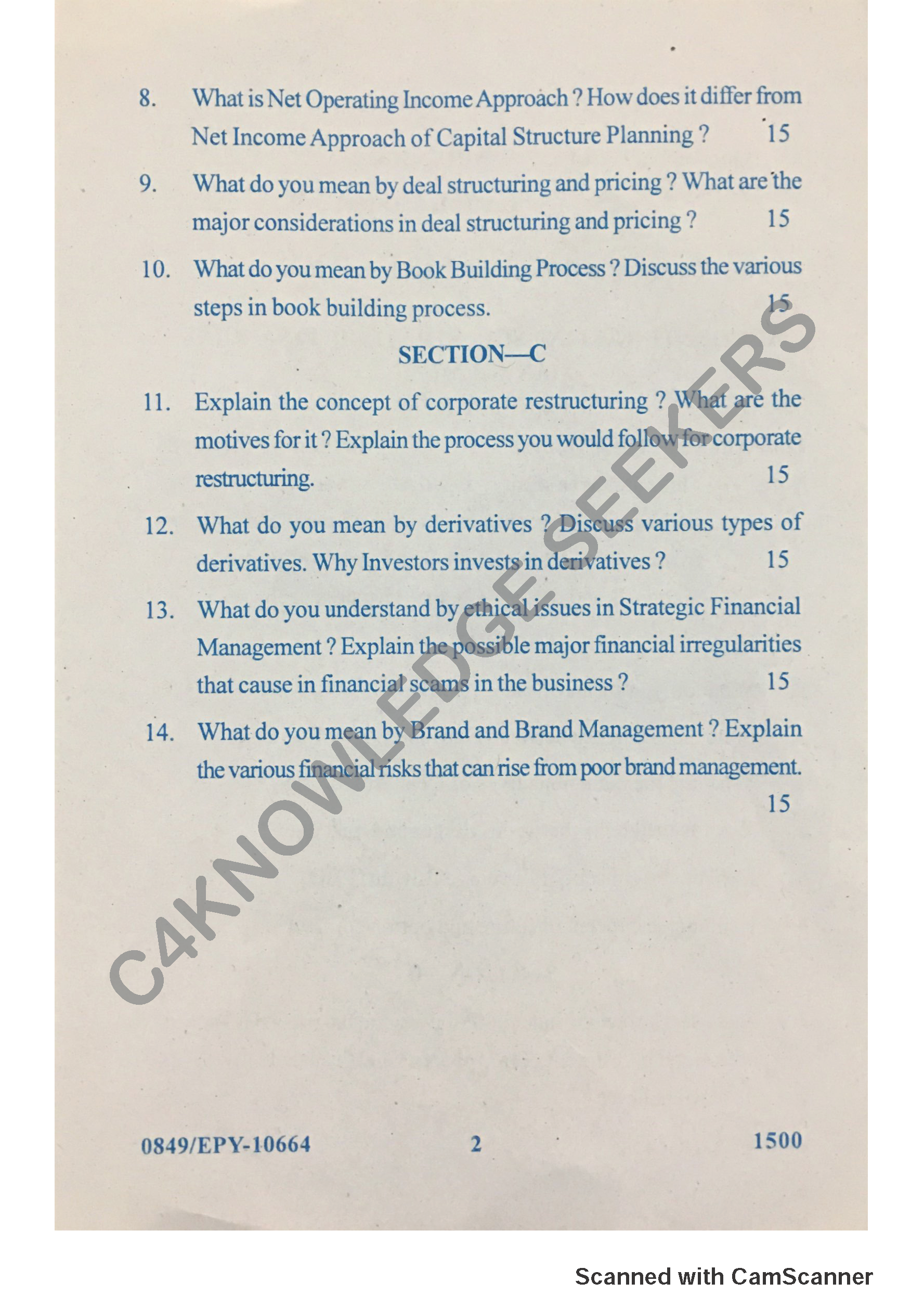 Question Paper 2018
