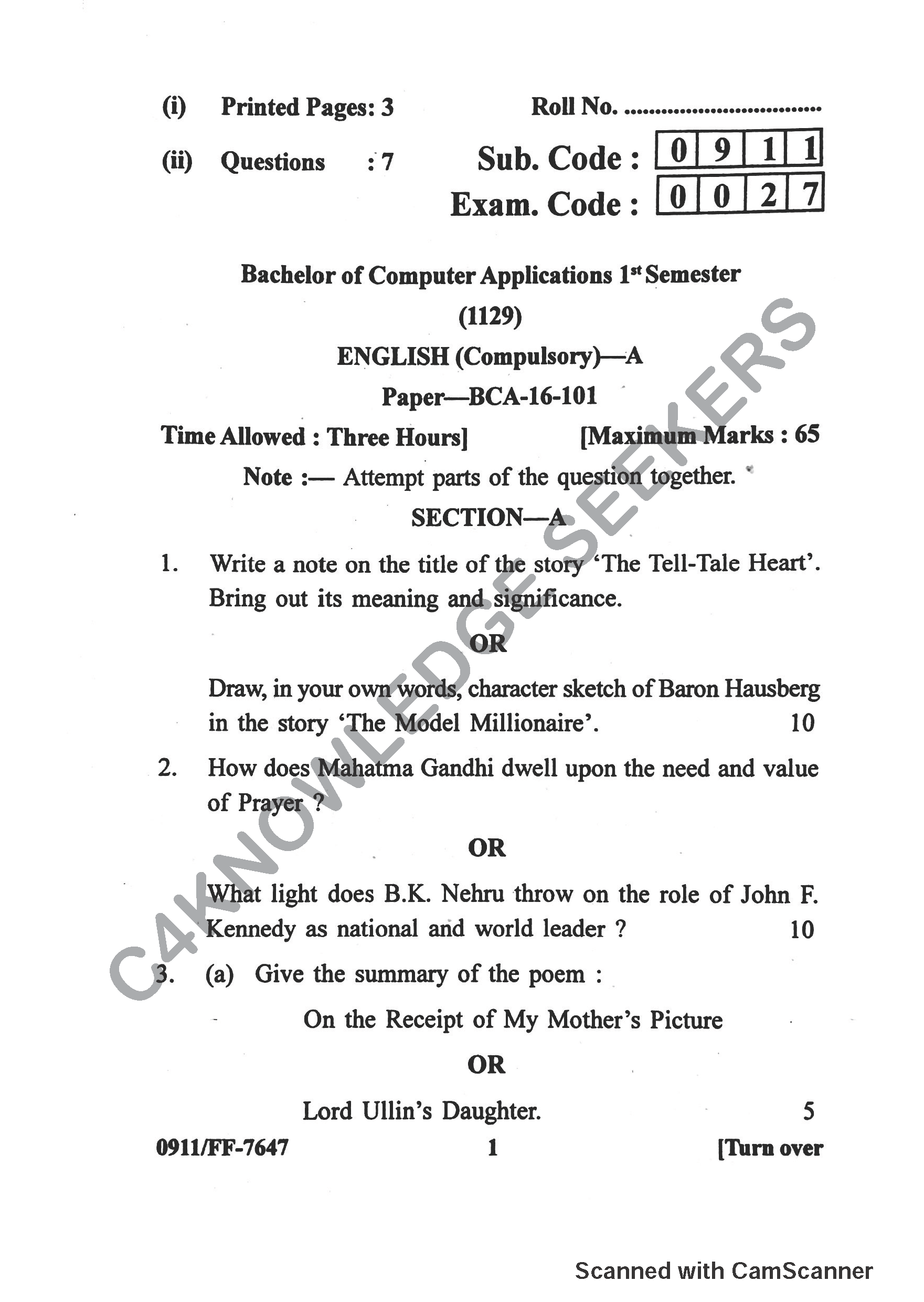 Question Paper 2019