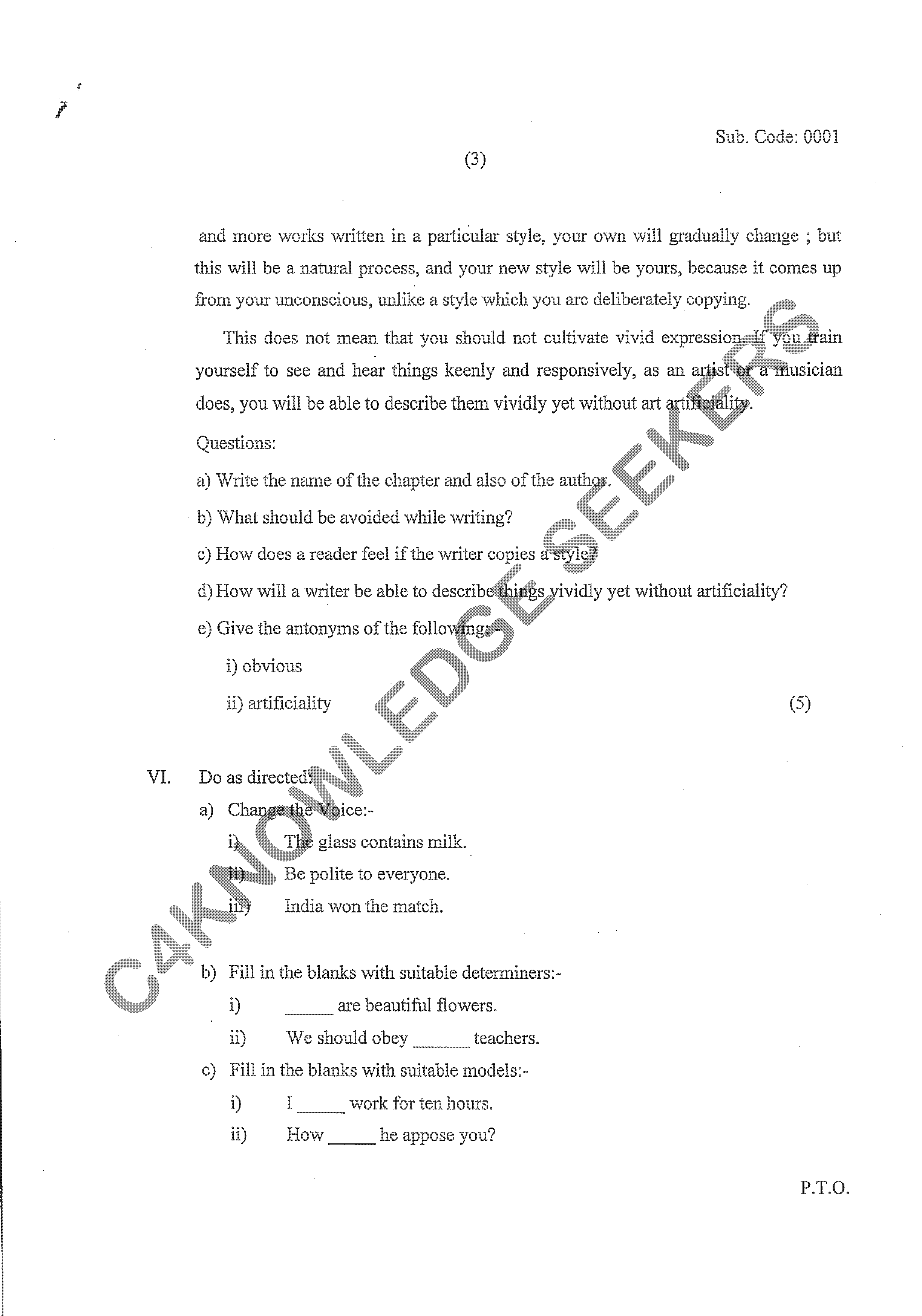 Question Paper 2020