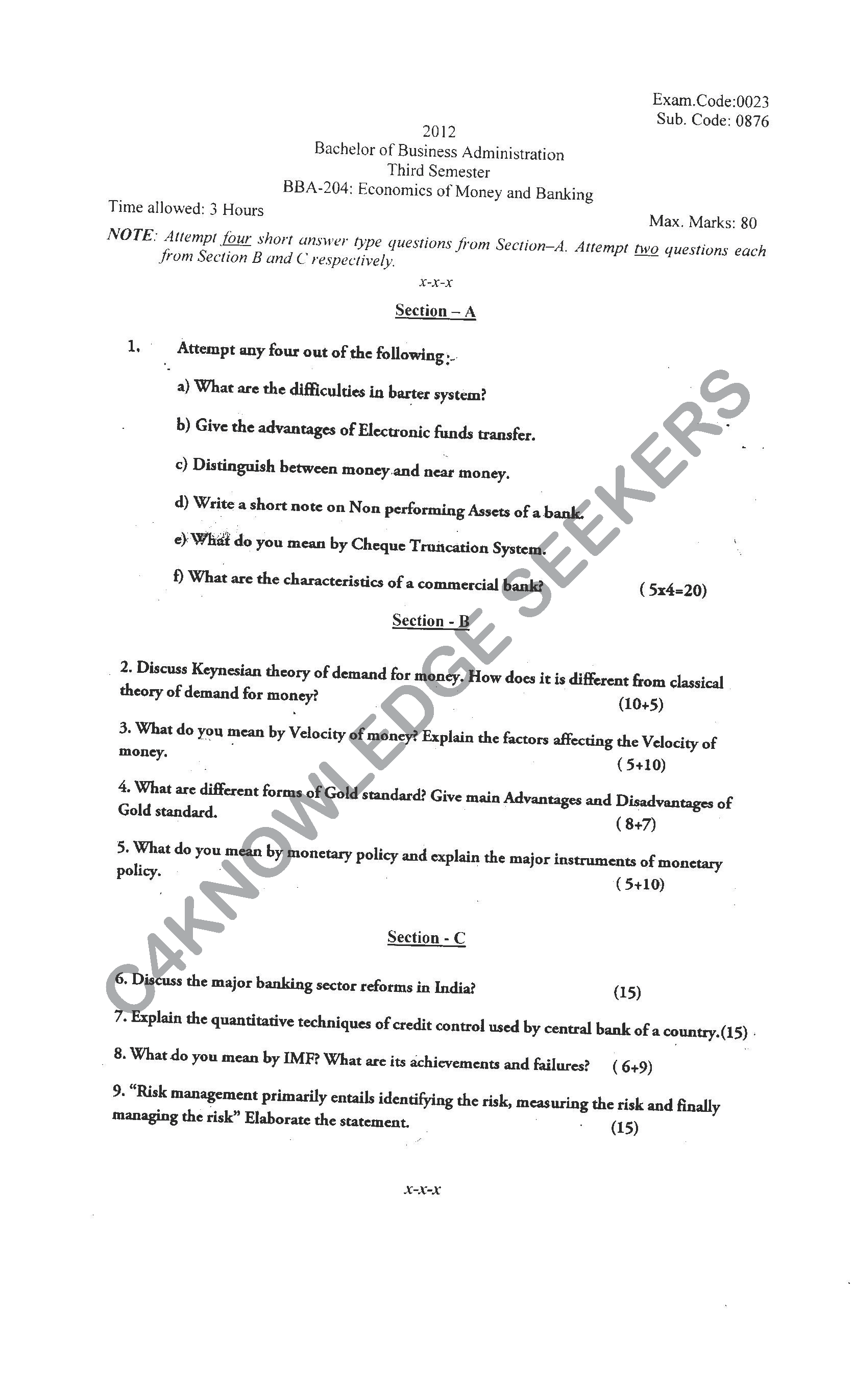 Question Paper 2021