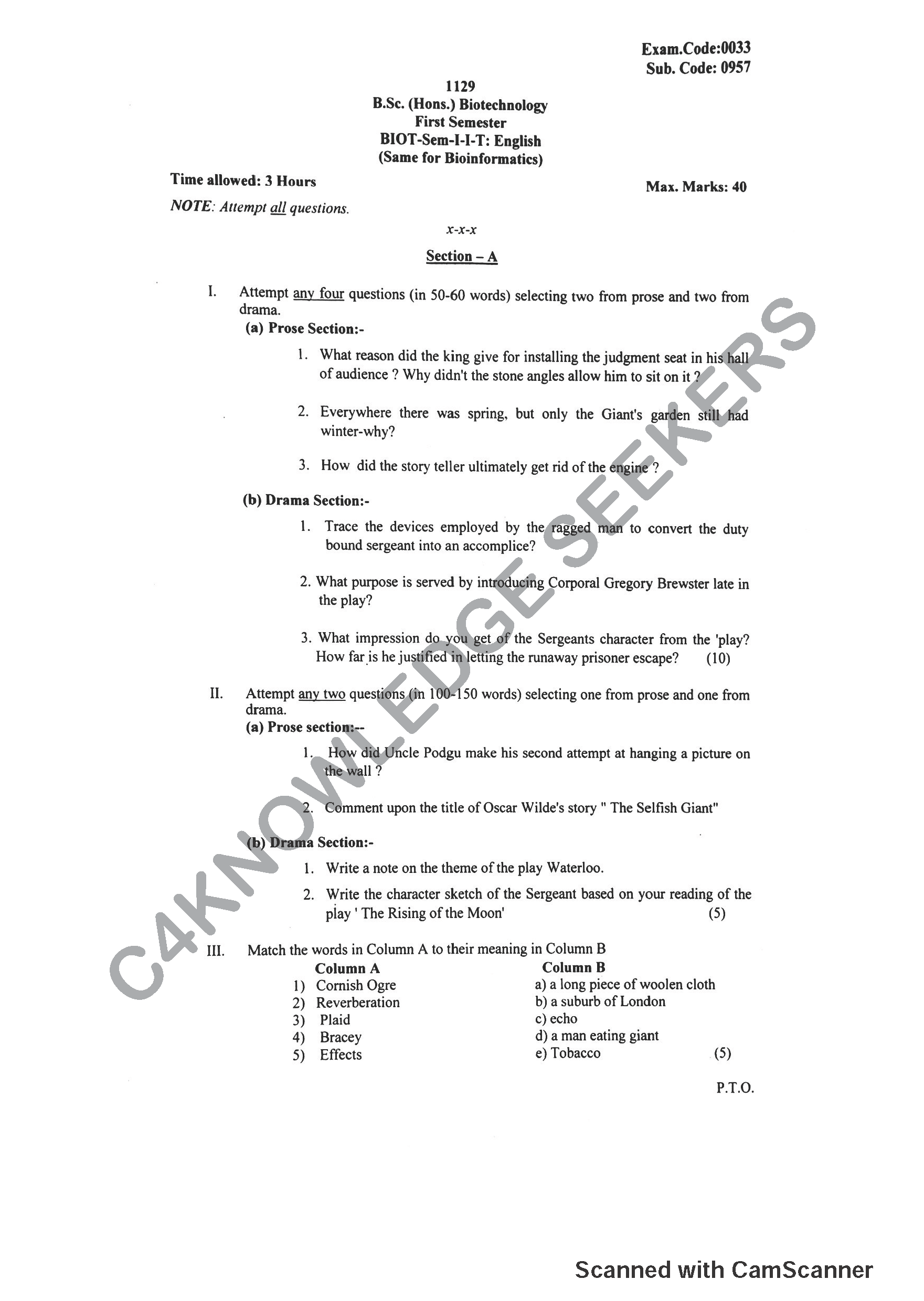 Question Paper 2019