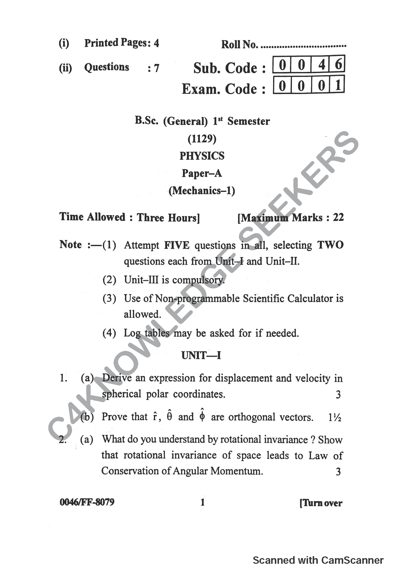 Question Paper 2019