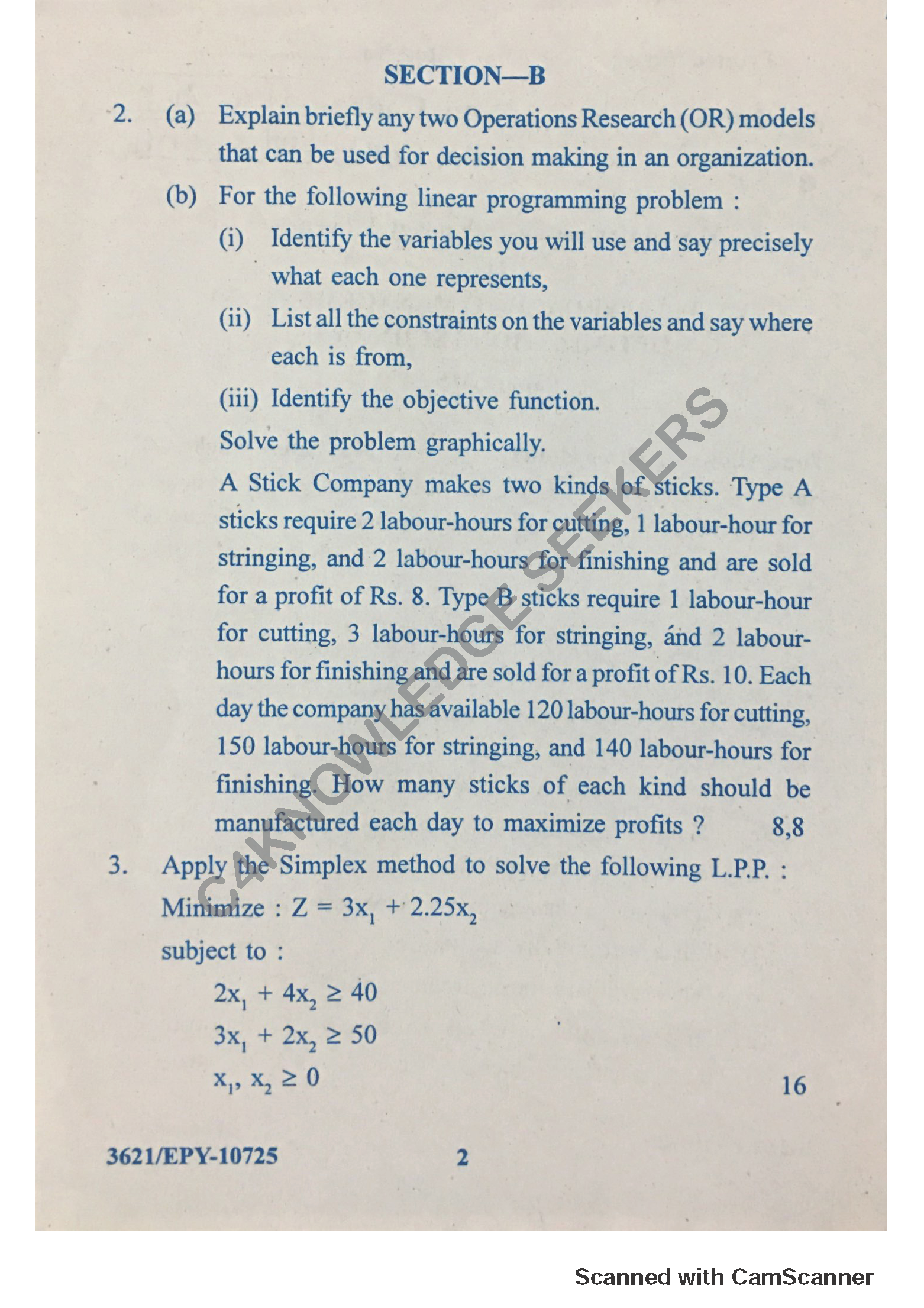 Question Paper 2018