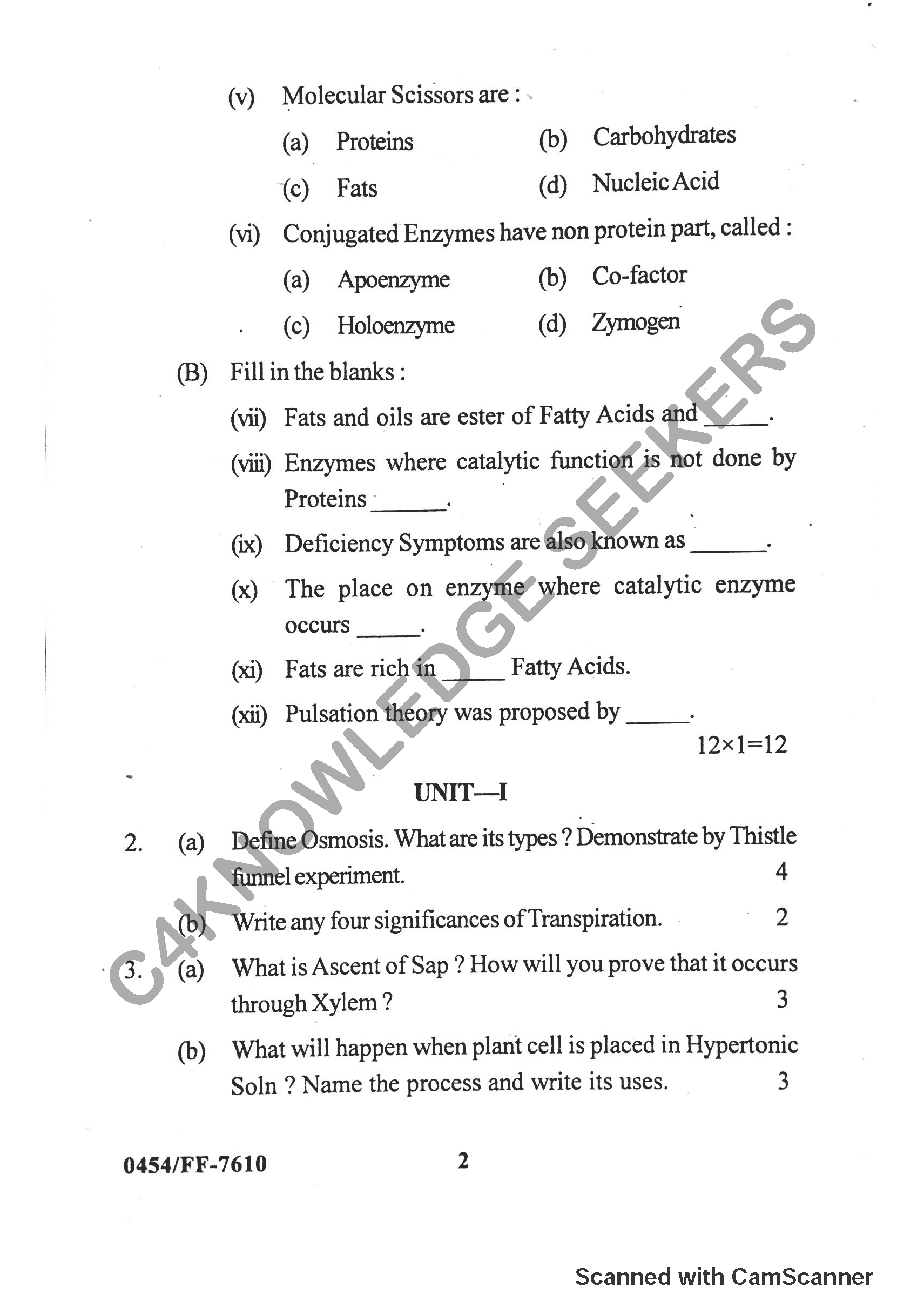 Question Paper 2019