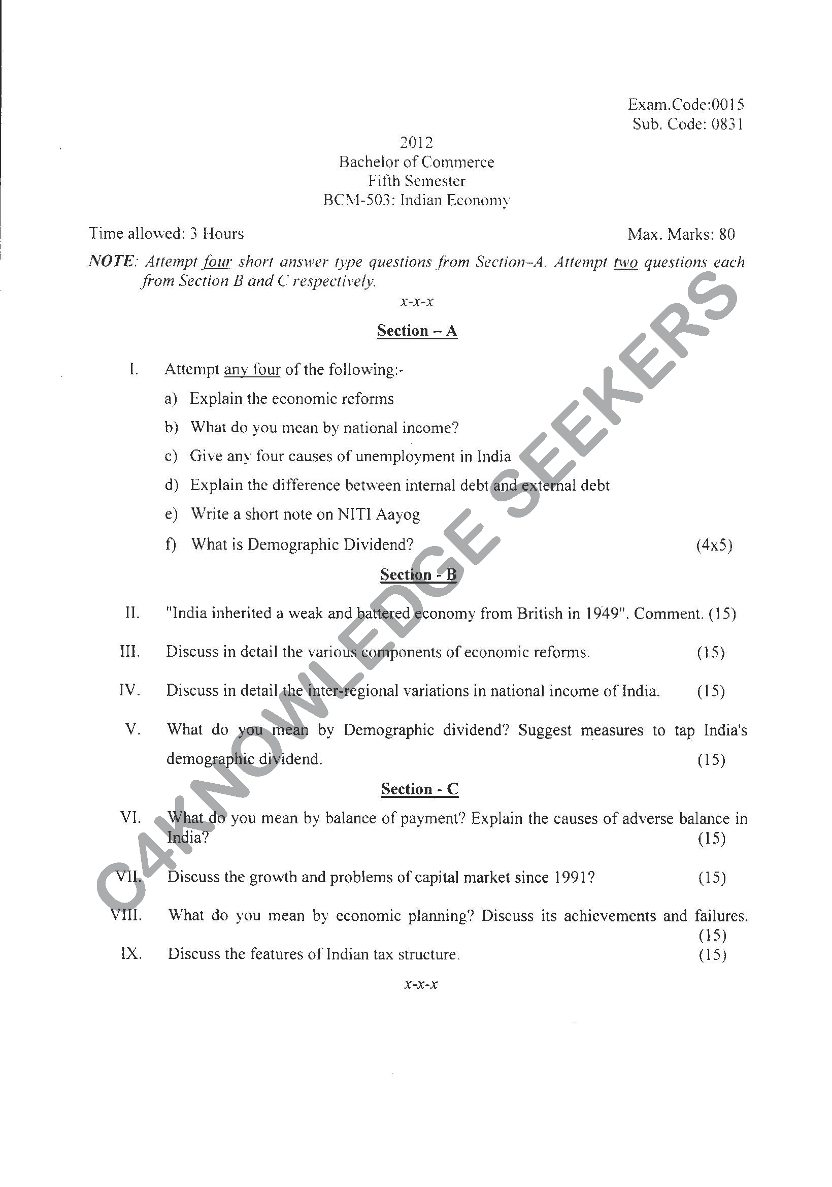 Question Paper 2021