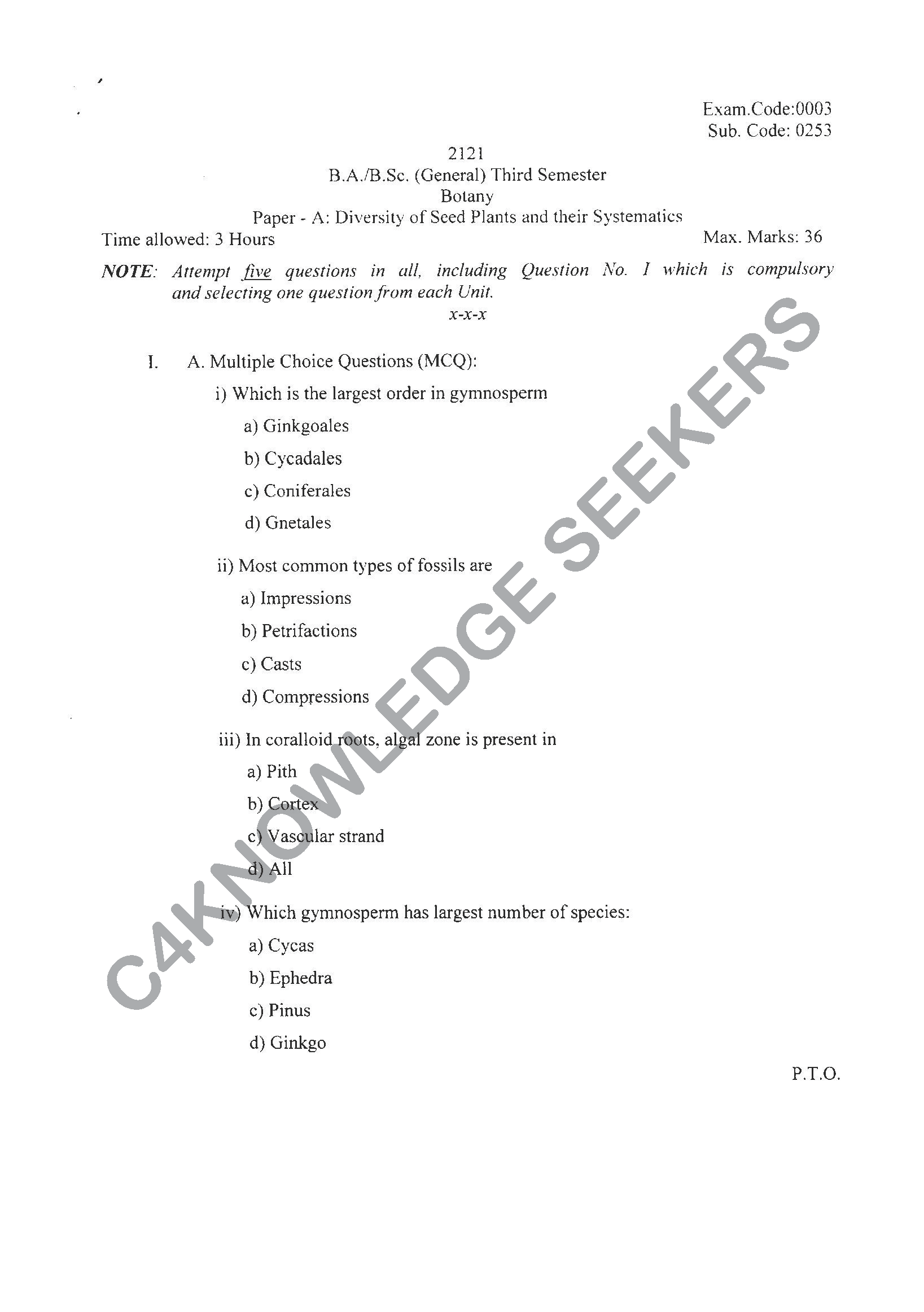 Question Paper 2021