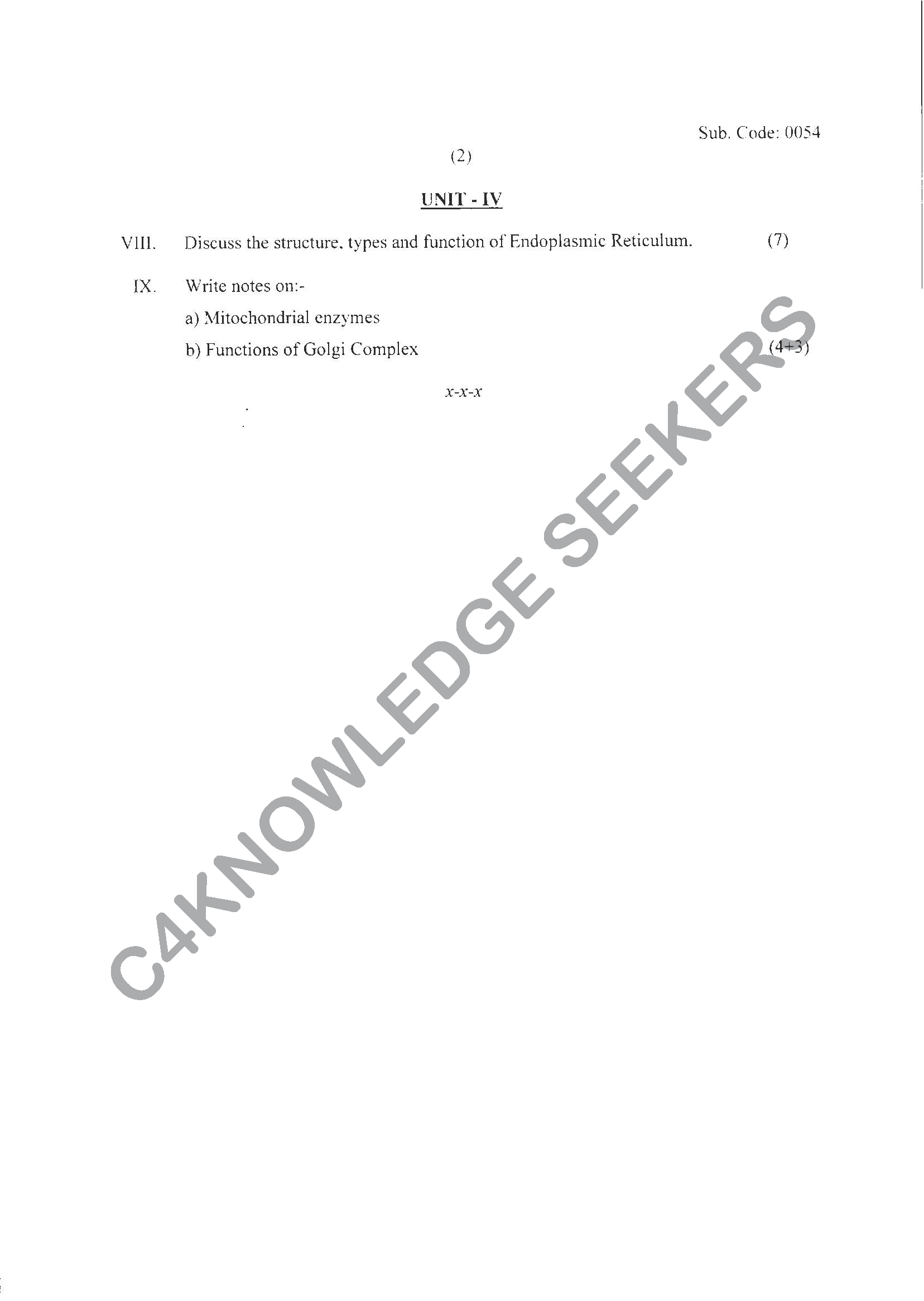Question Paper 2021