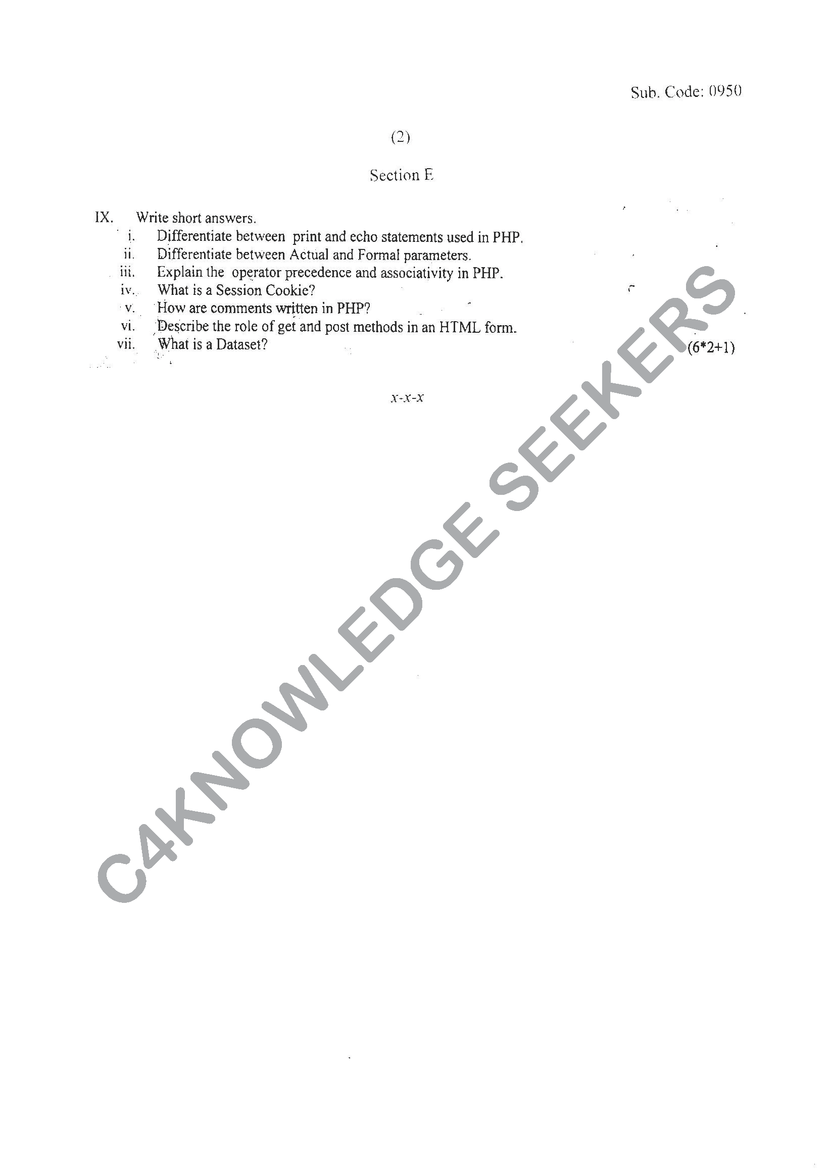 Question Paper 2021