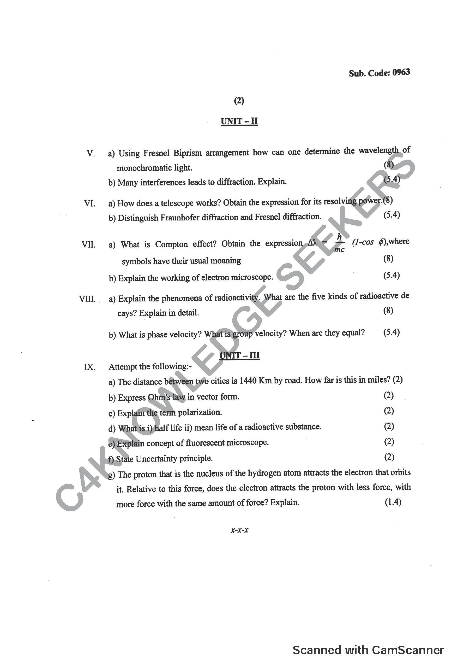 Question Paper 2018