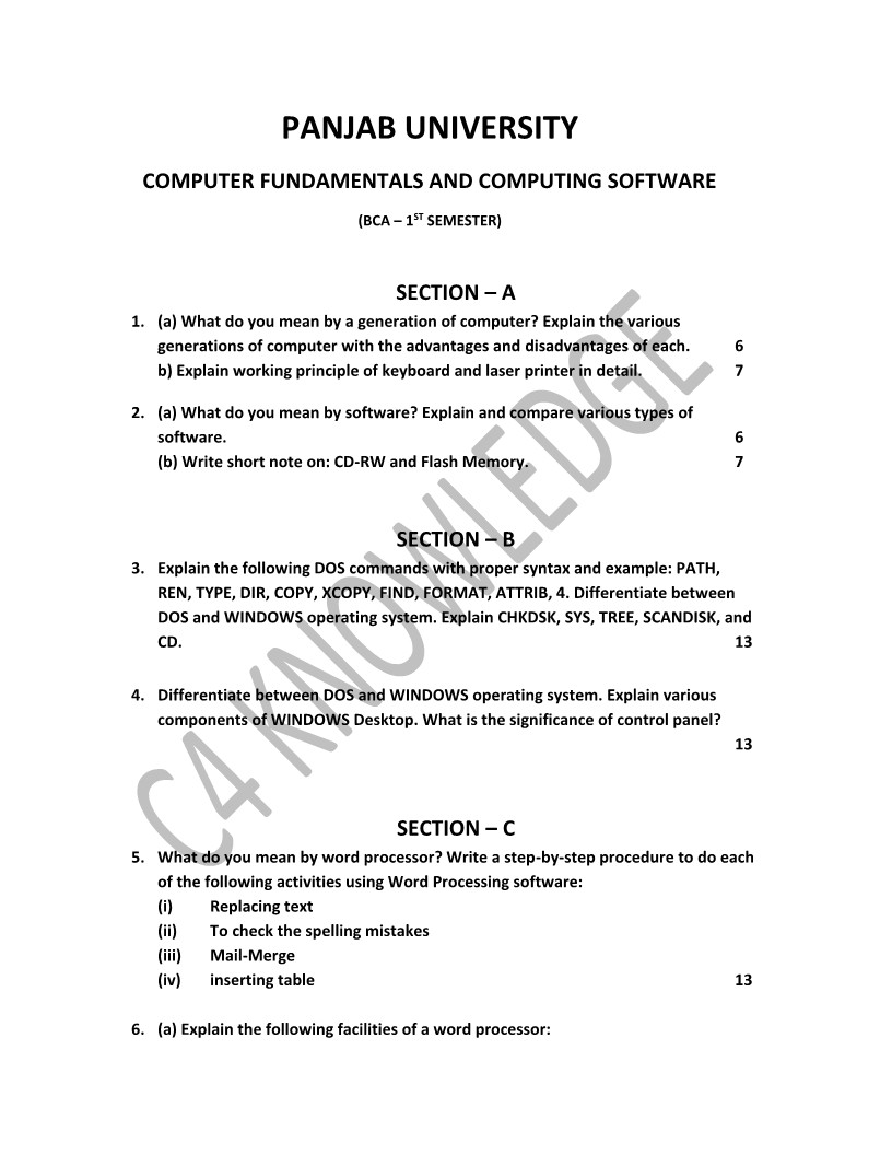 Question Paper 2019
