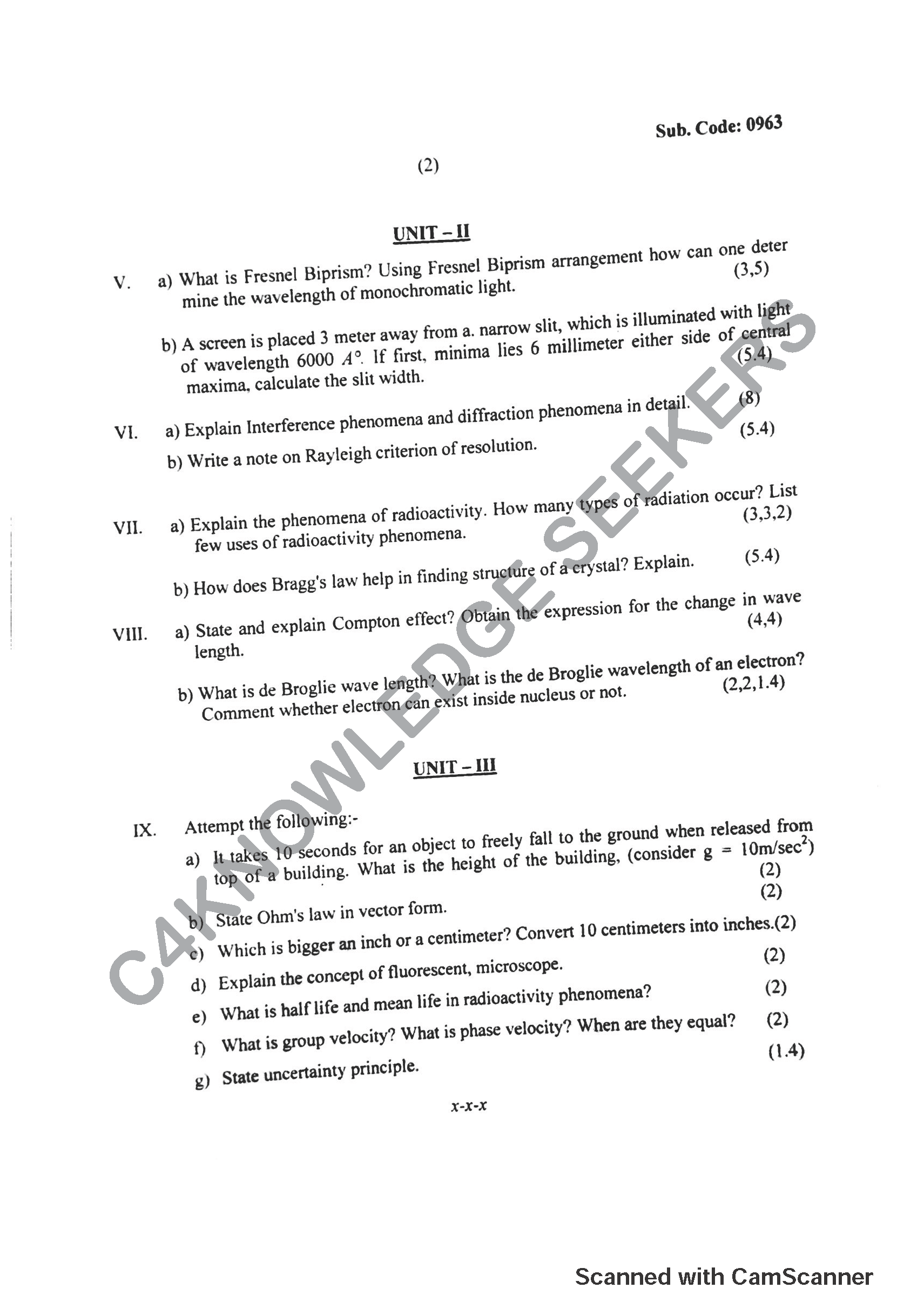 Question Paper 2019