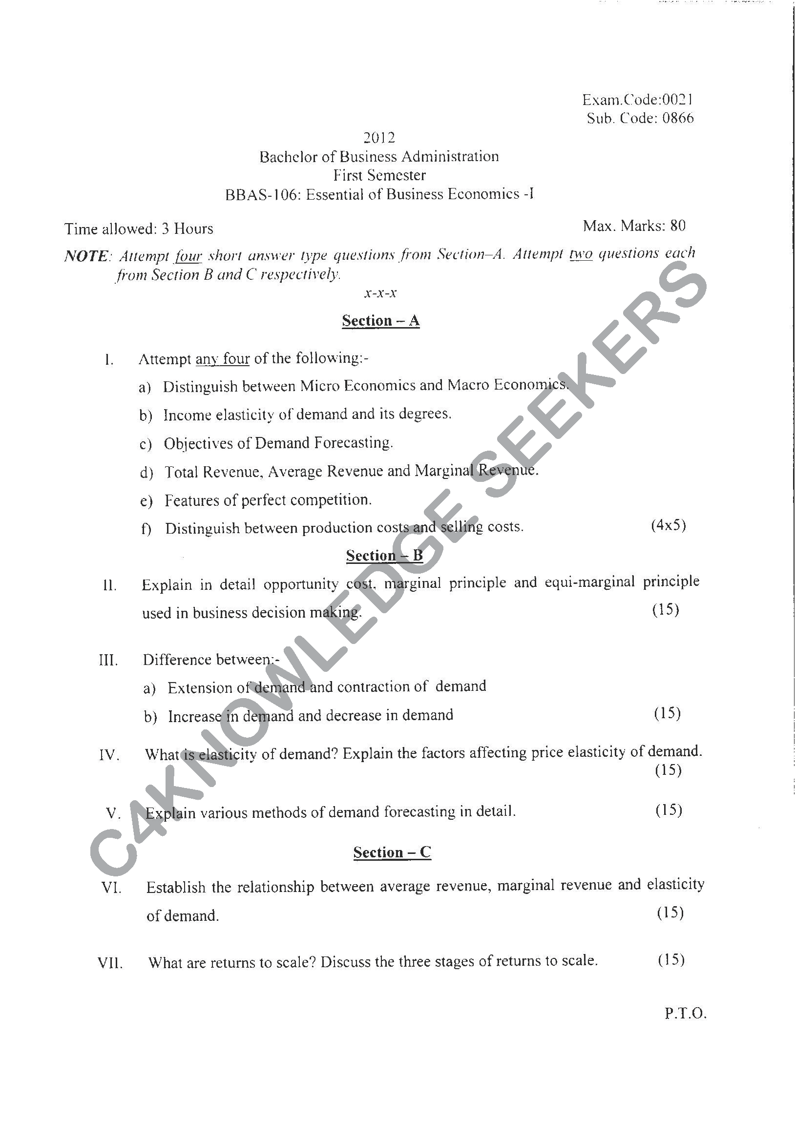 Question Paper 2021