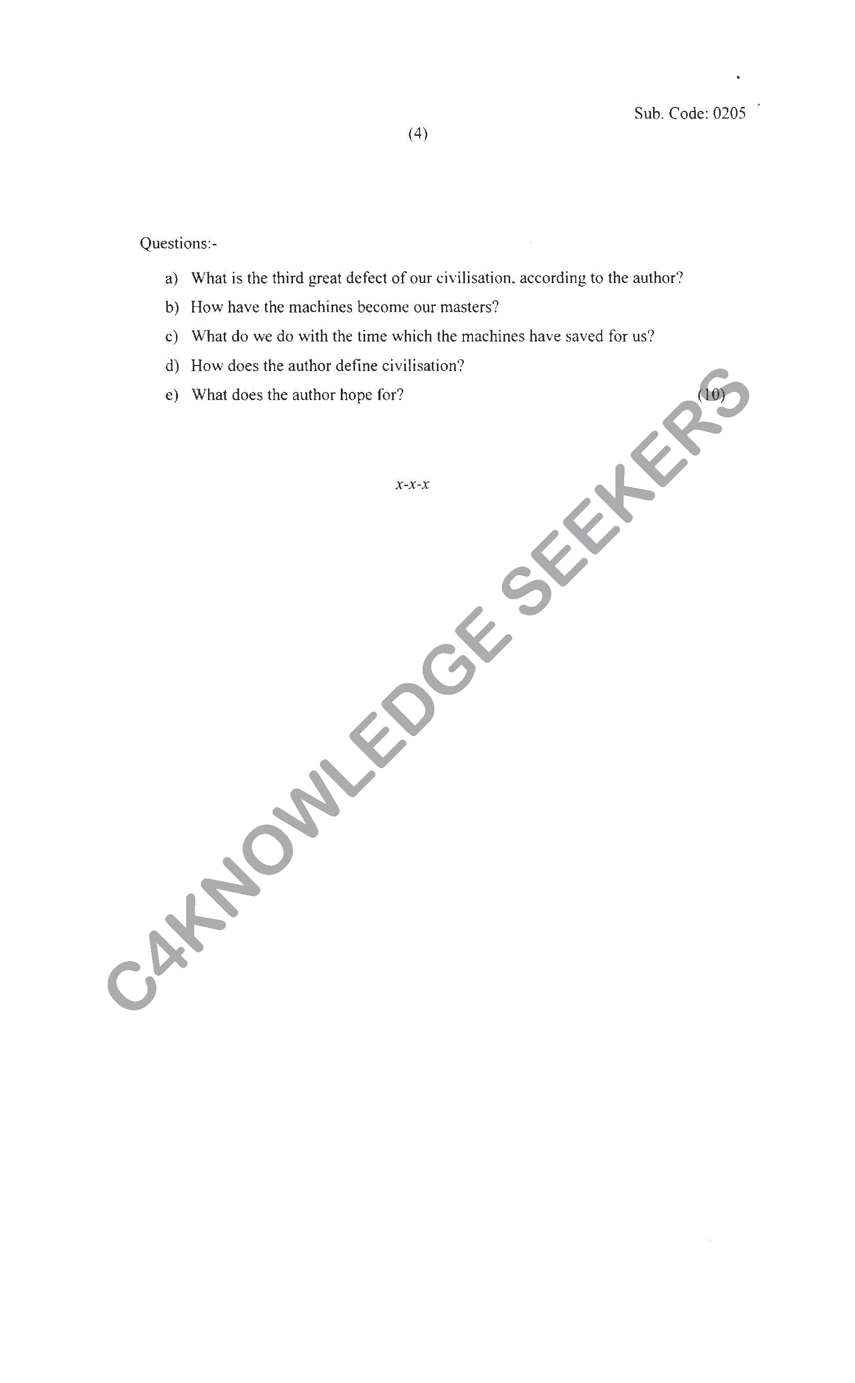 Question Paper 2021