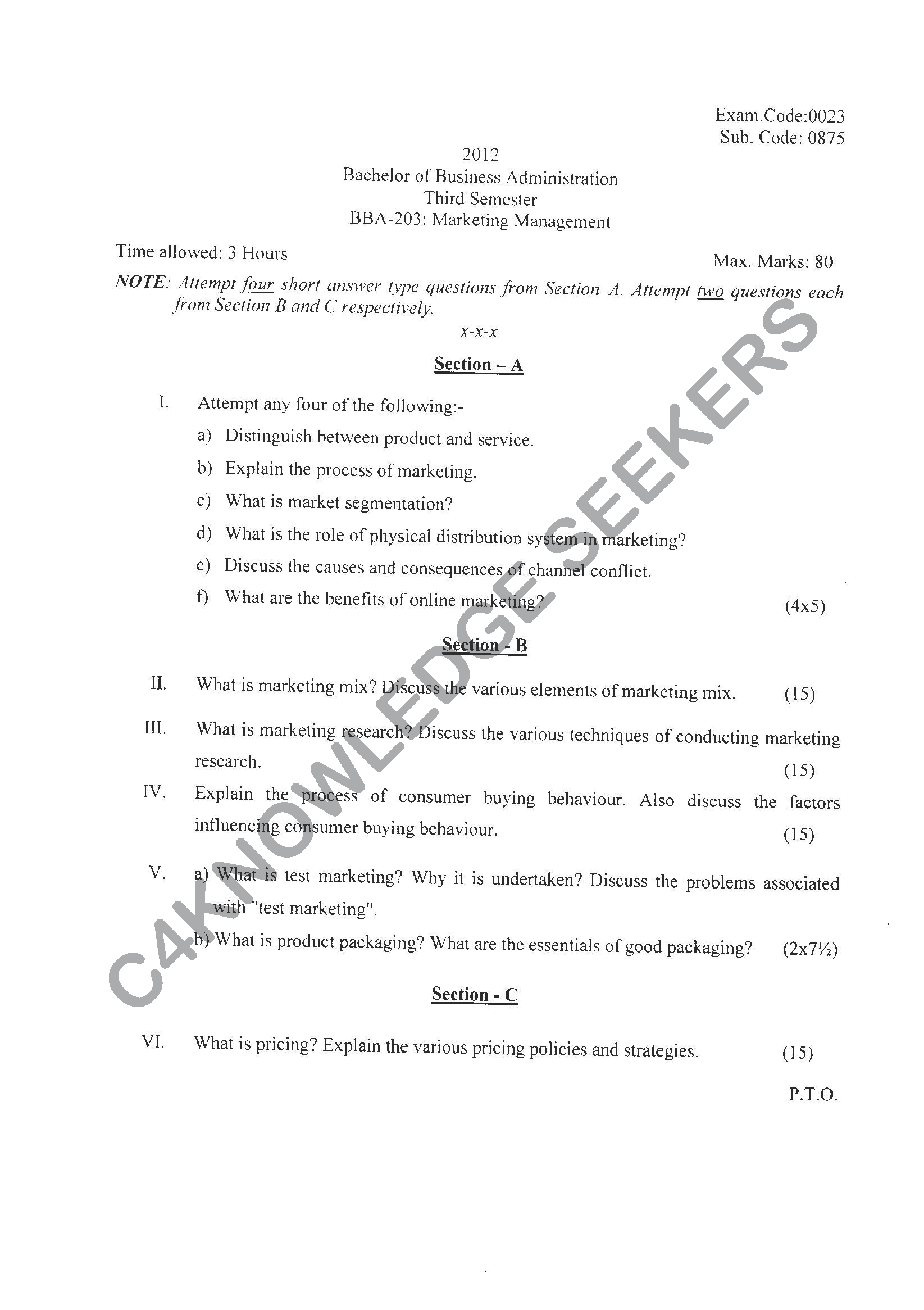 Question Paper 2021