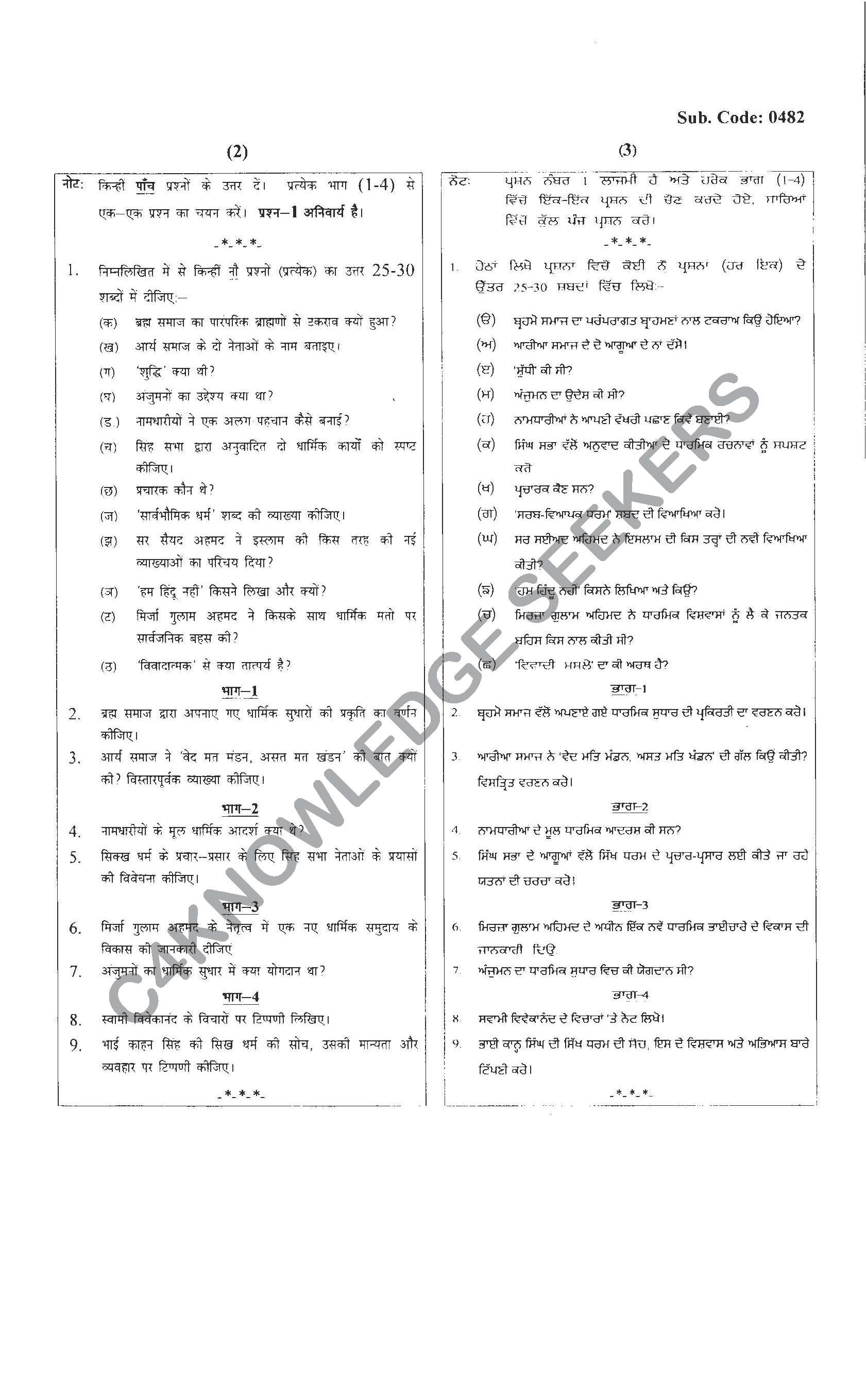Question Paper 2021