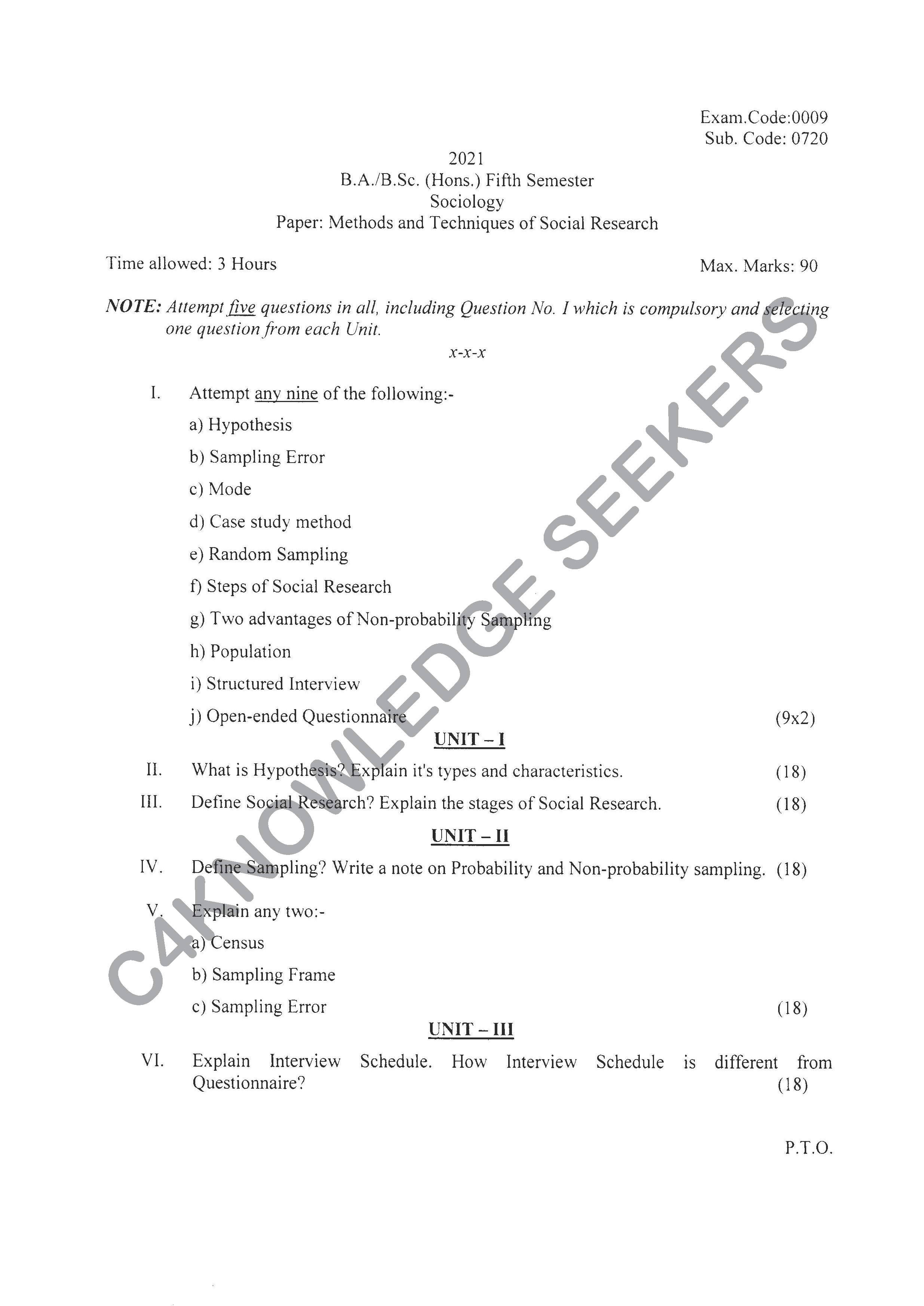 Question Paper 2020