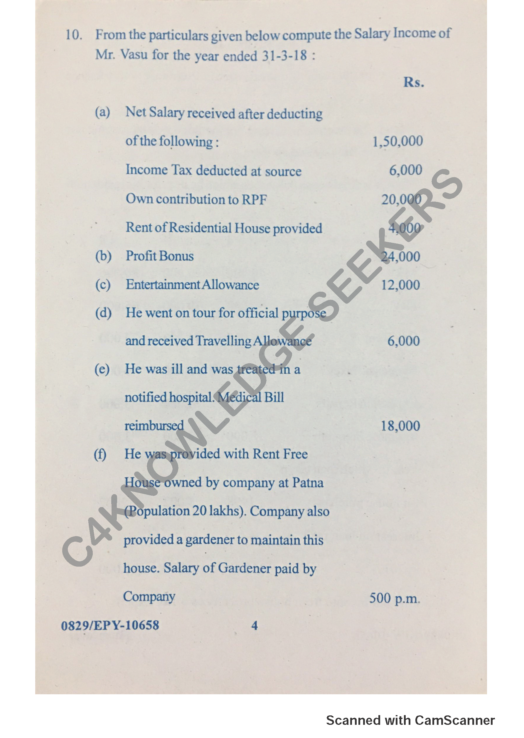 Question Paper 2018