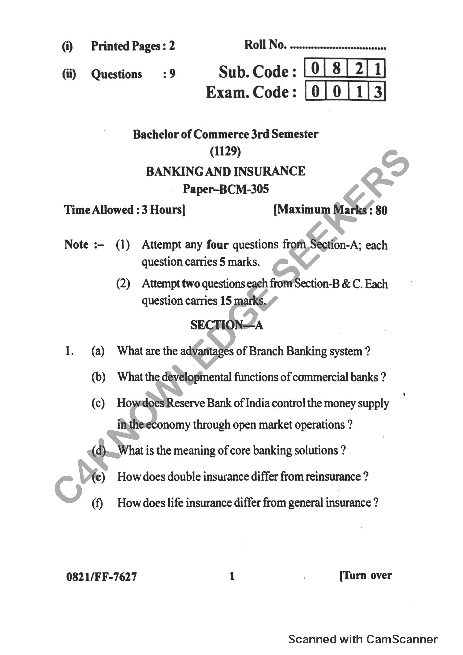 Question Paper 2019