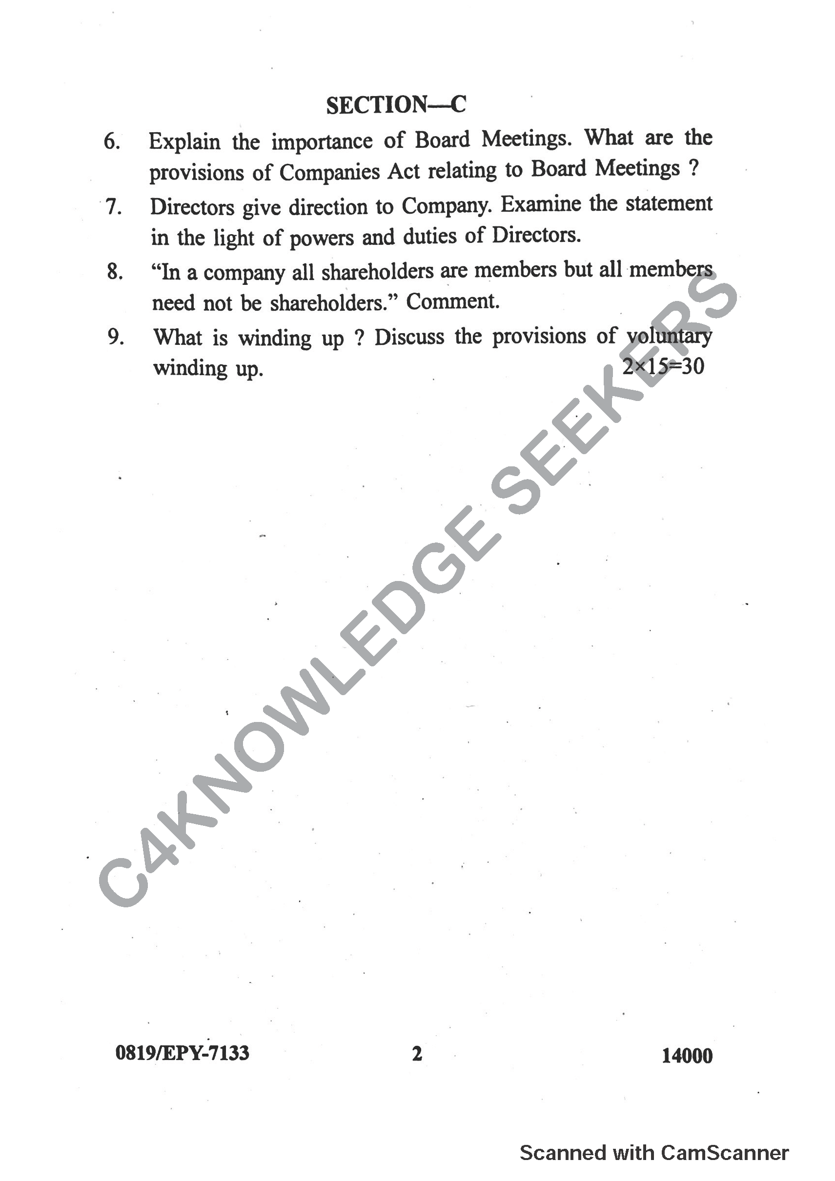 Question Paper 2018