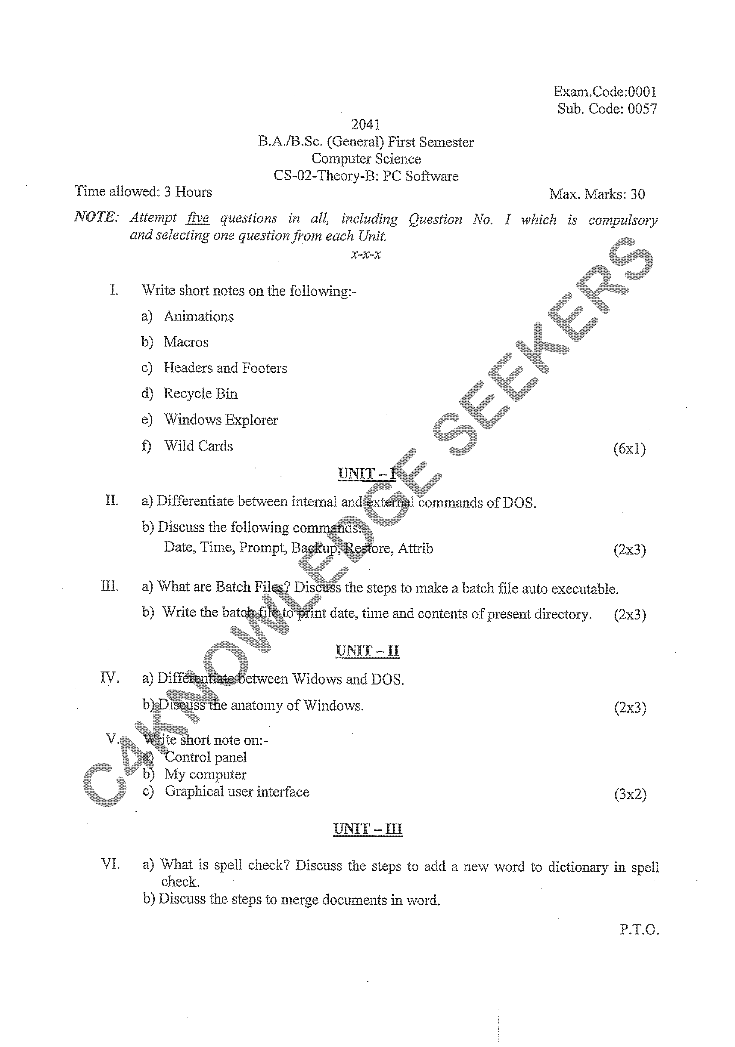 Question Paper 2020