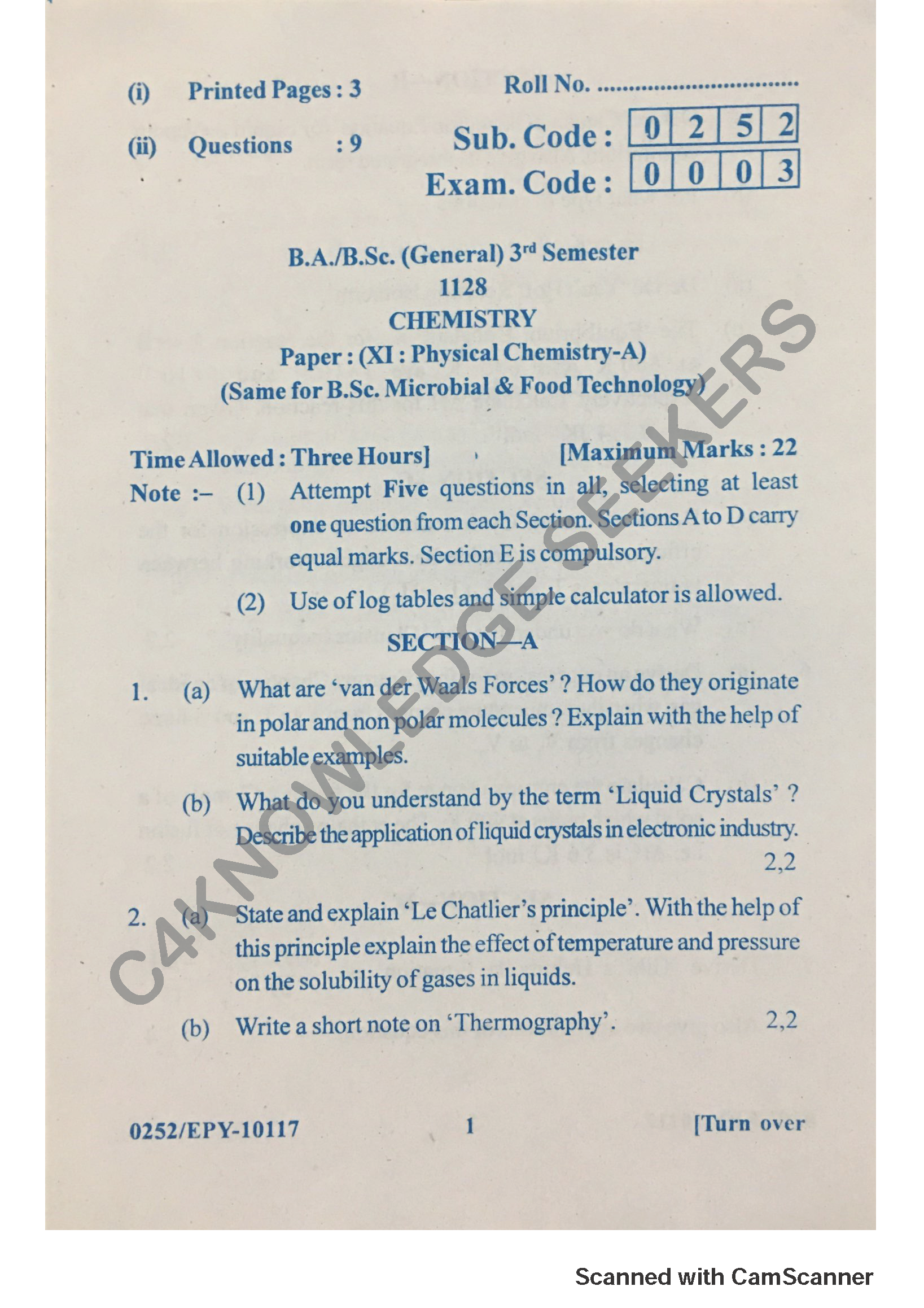 Question Paper 2018