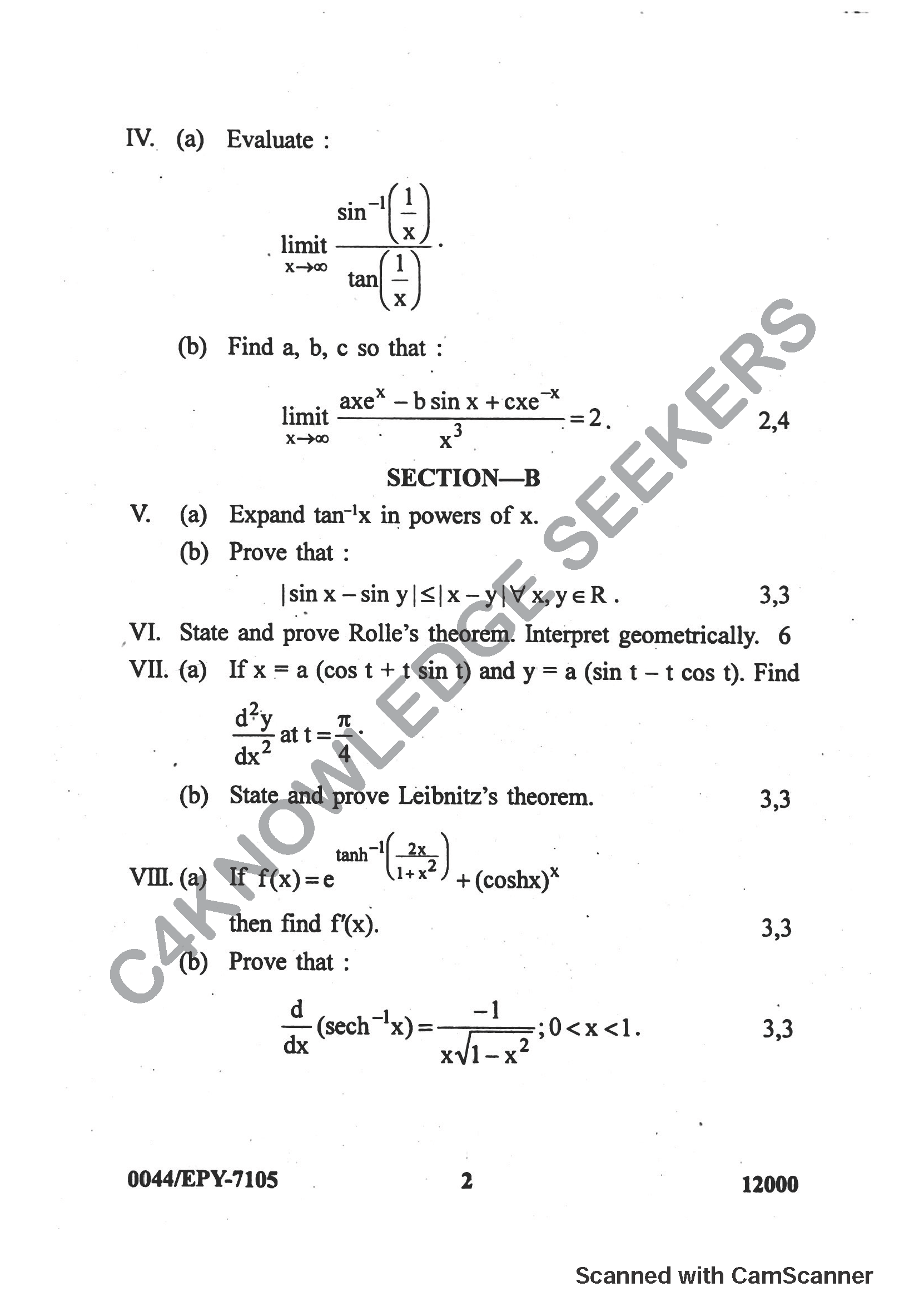 Question Paper 2018
