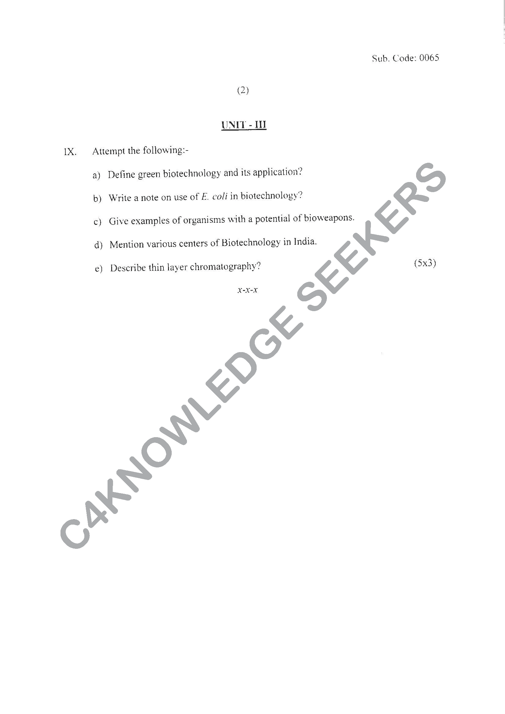 Question Paper 2021