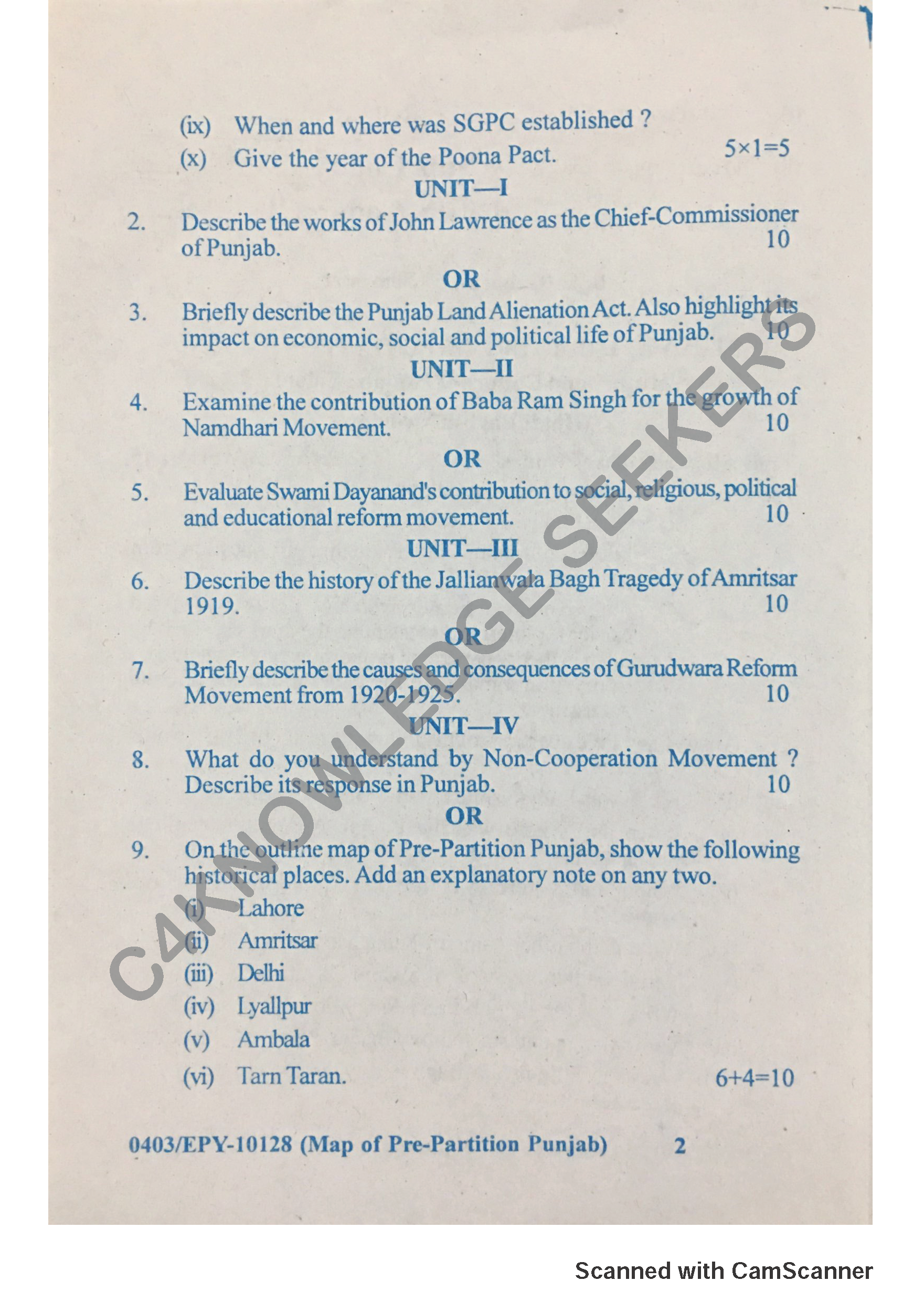 Question Paper 2018