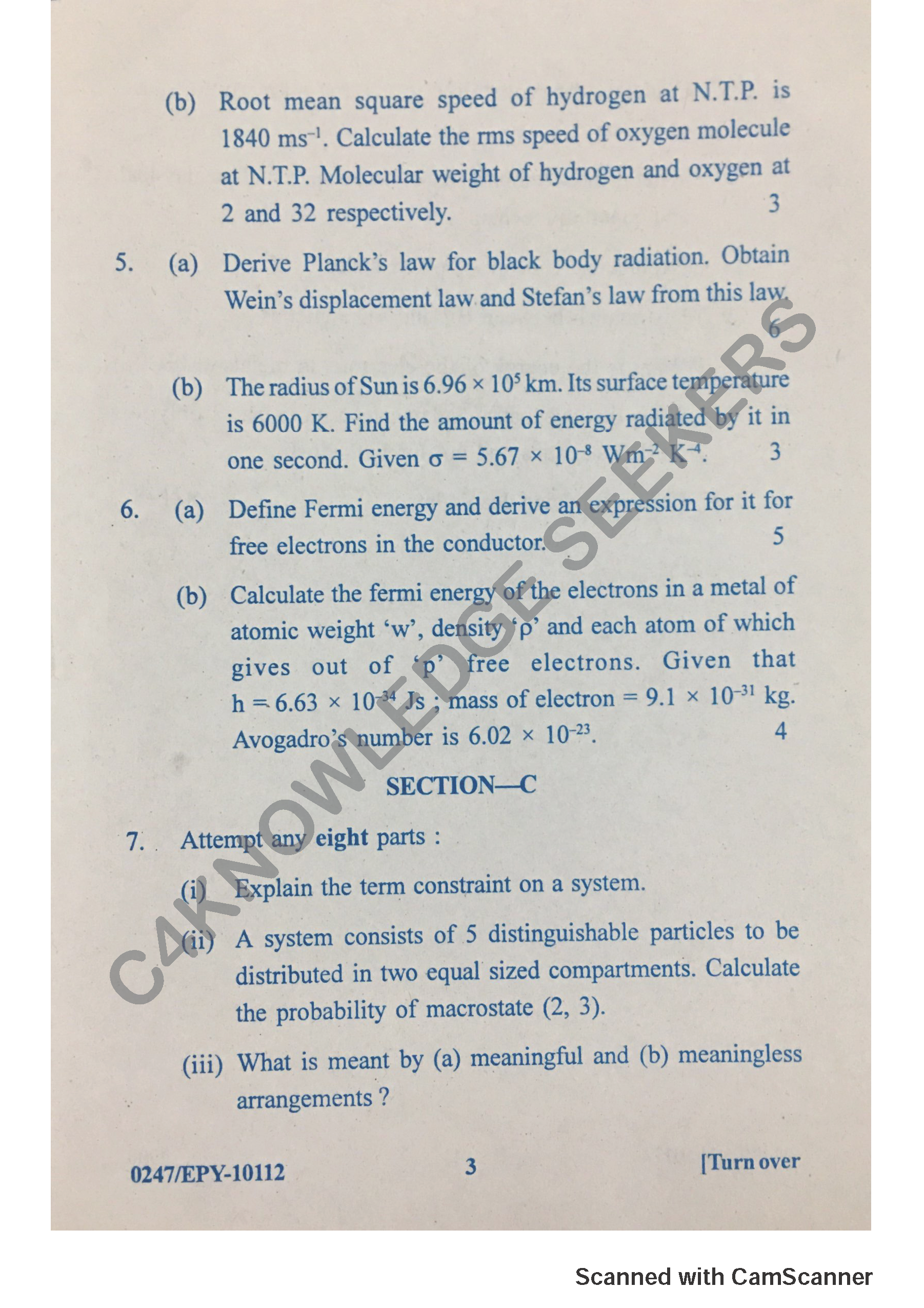 Question Paper 2018