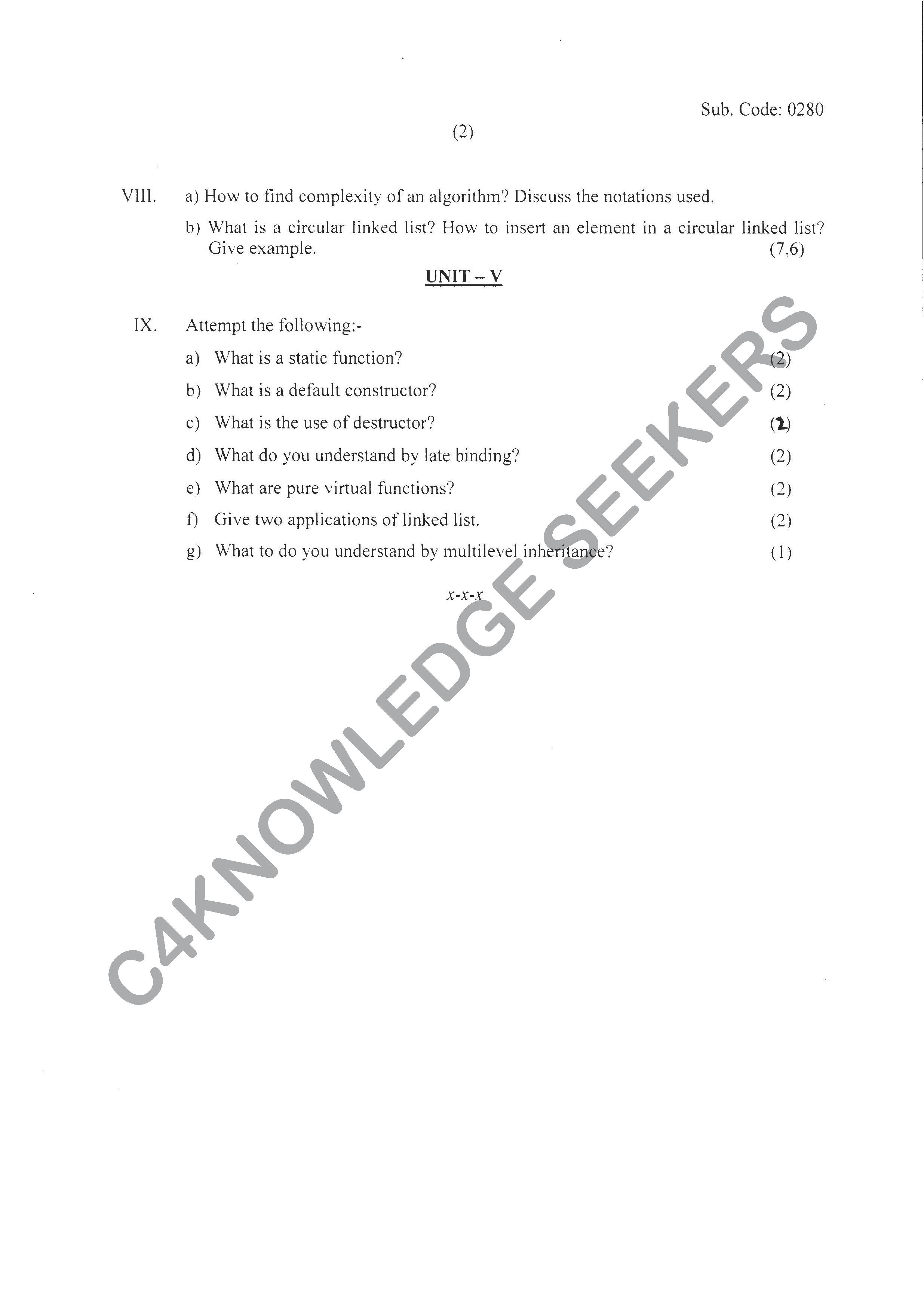 Question Paper 2020