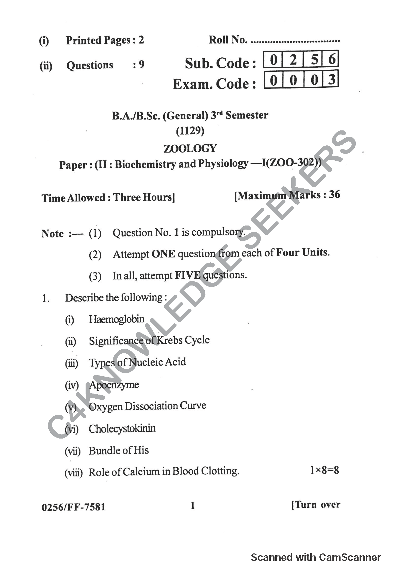 Question Paper 2019