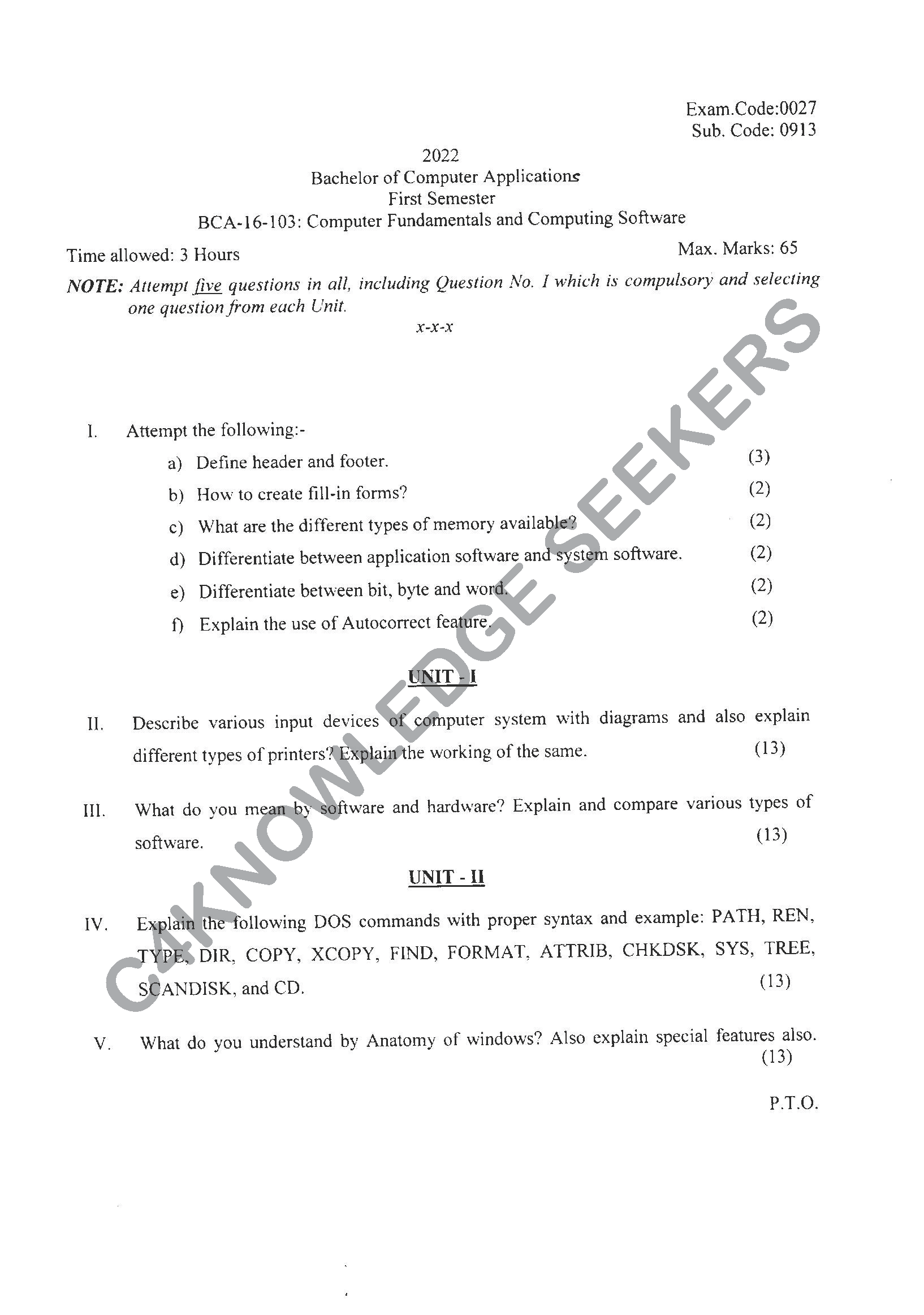 Question Paper 2021