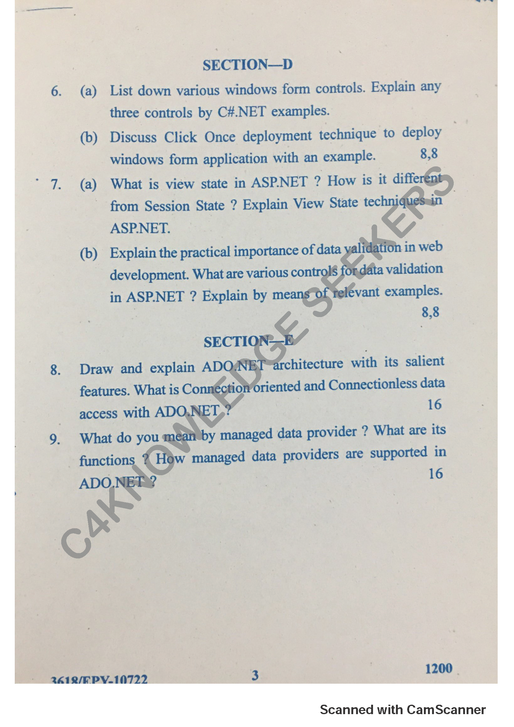 Question Paper 2018