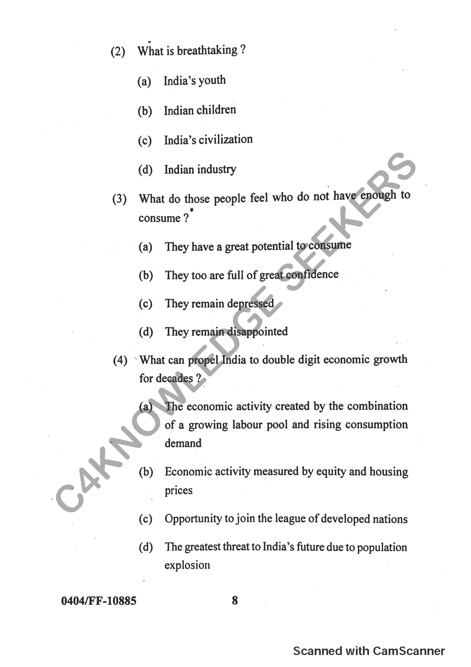 Question Paper 2019