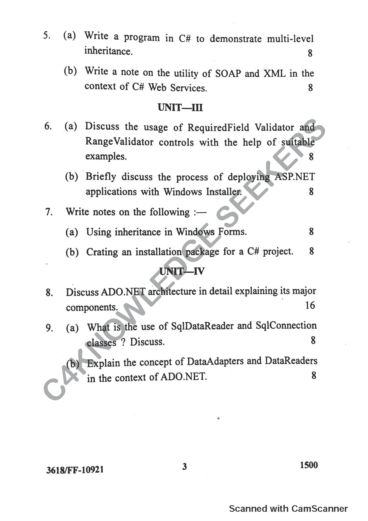 Question Paper 2019