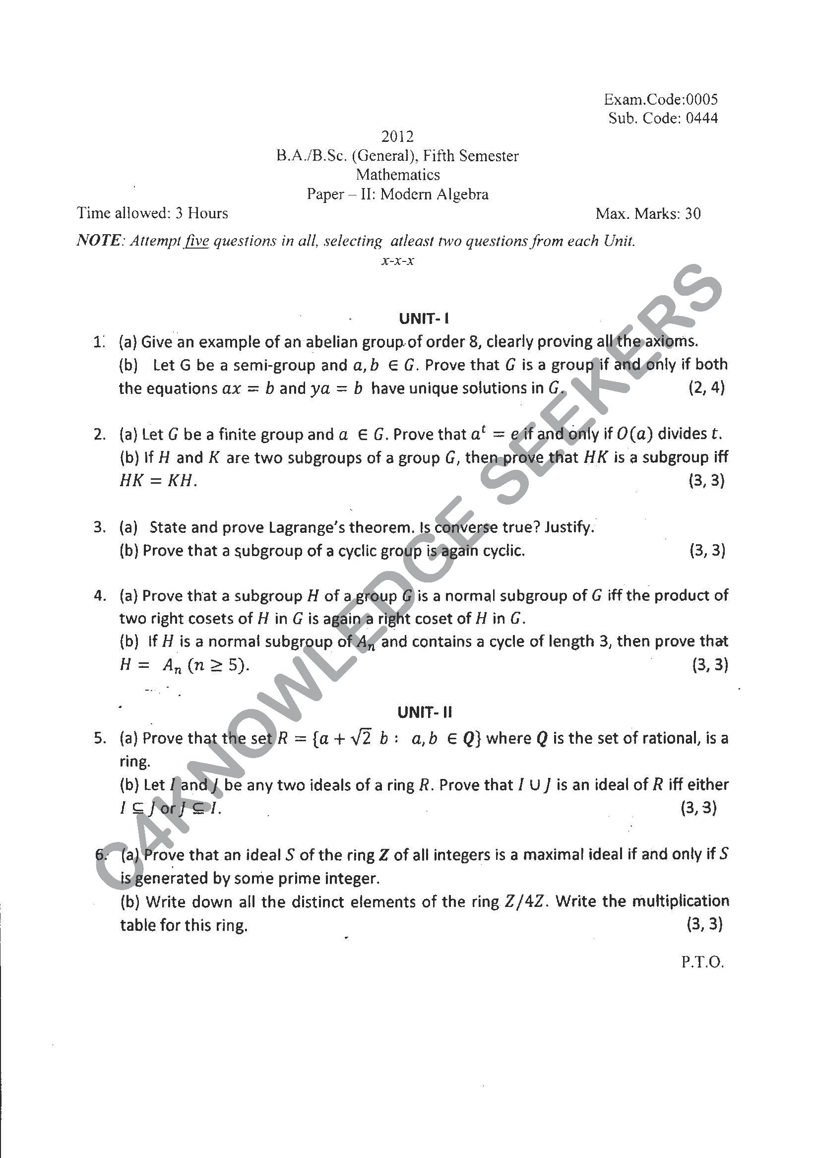 Question Paper 2021