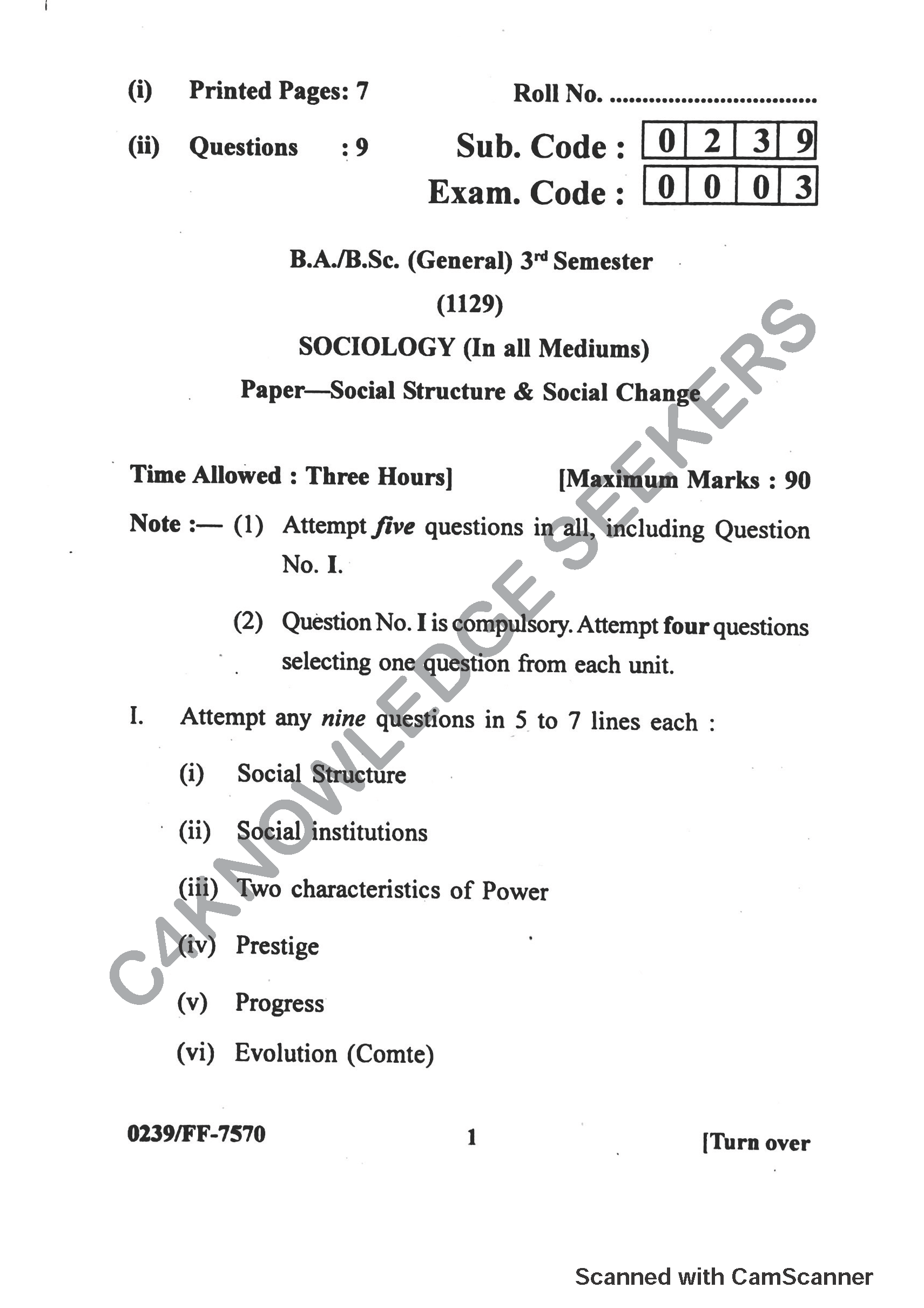 Question Paper 2019