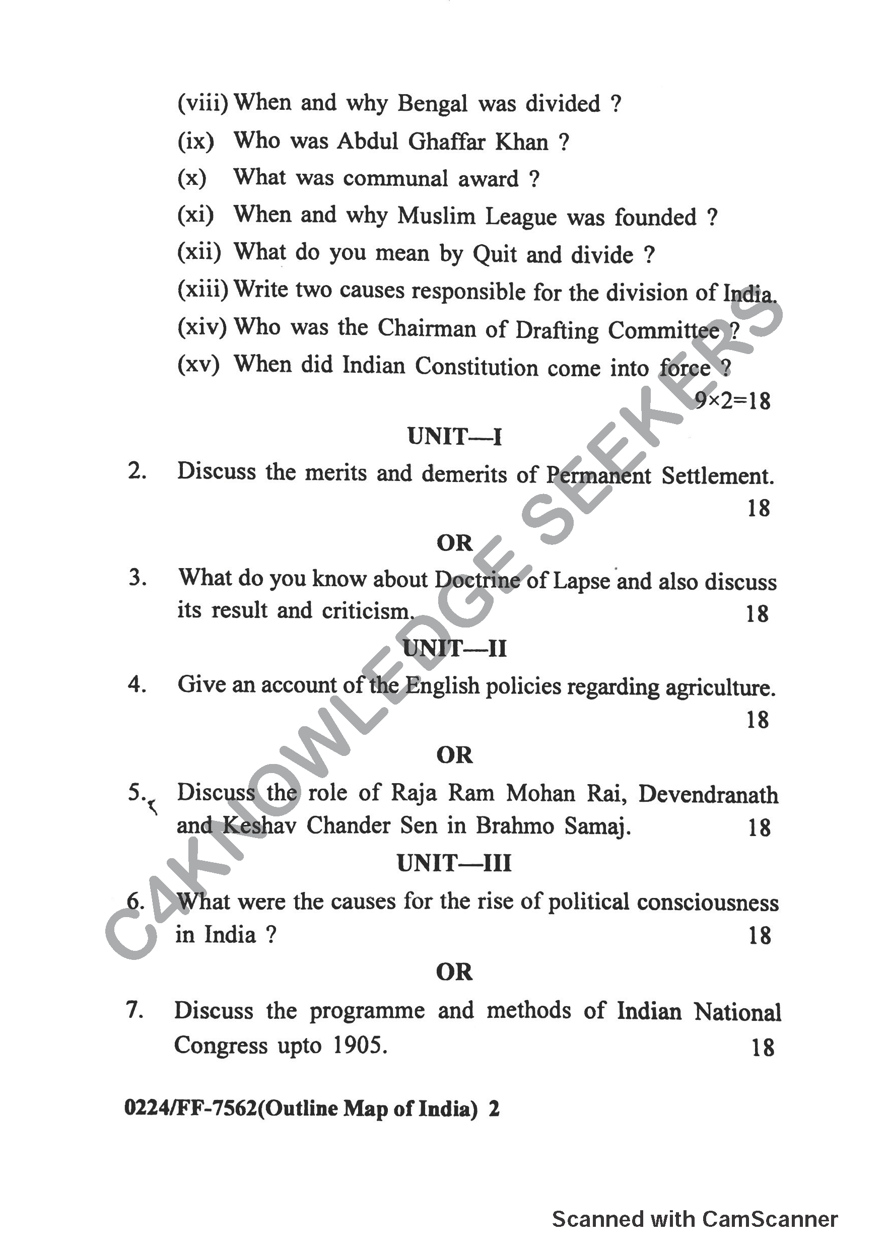 Question Paper 2019